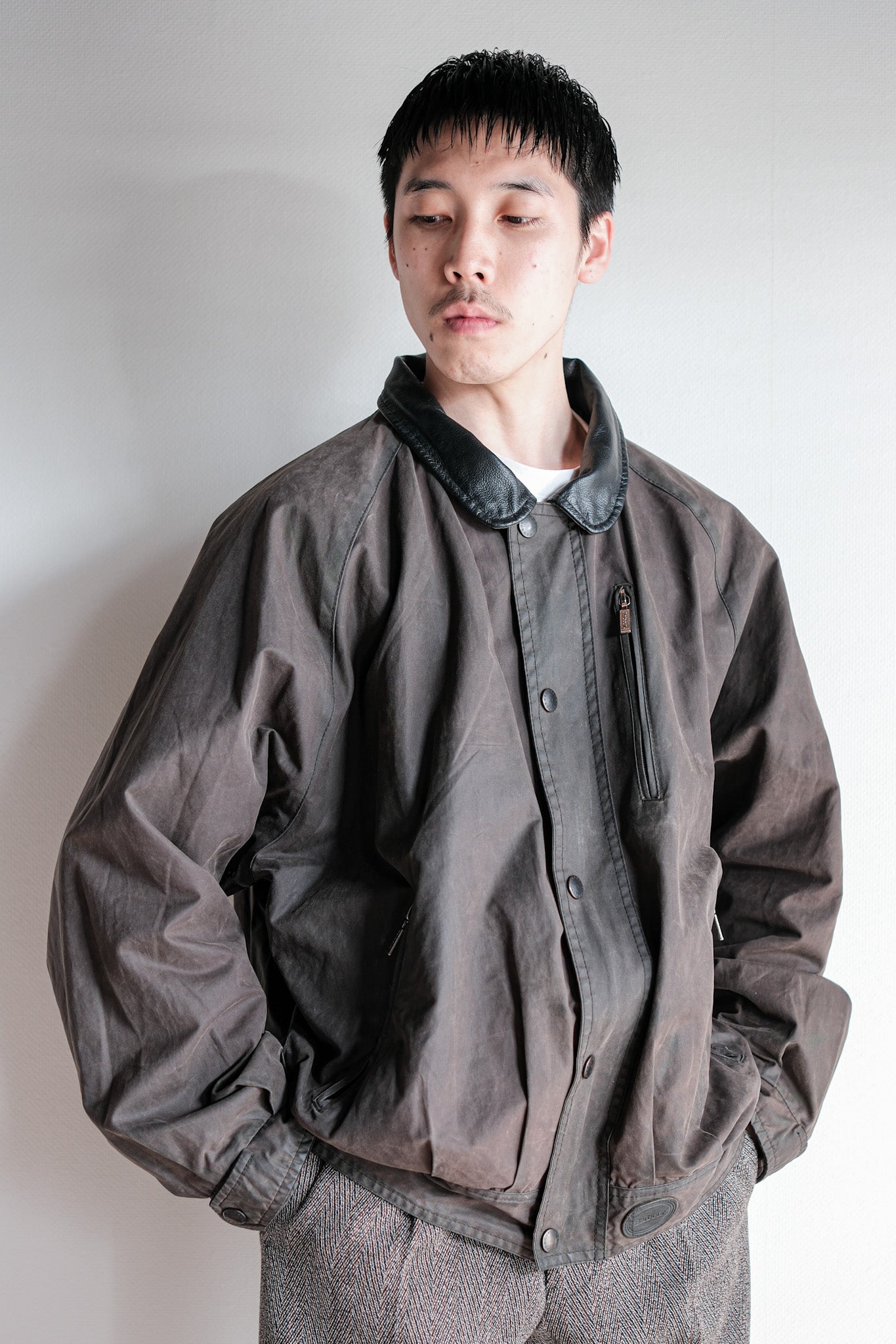 【~90's】Vintage Barbour "WAX COTTON BLOUSON" 3 Crest Size.LARGE