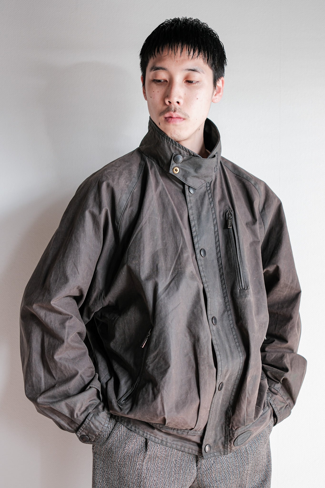 【~90's】Vintage Barbour "WAX COTTON BLOUSON" 3 Crest Size.LARGE