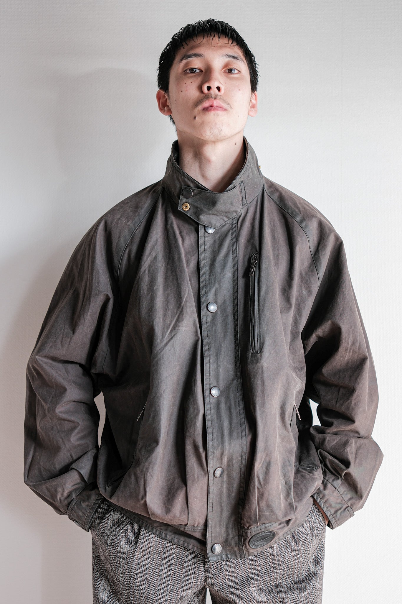【~90's】Vintage Barbour "WAX COTTON BLOUSON" 3 Crest Size.LARGE