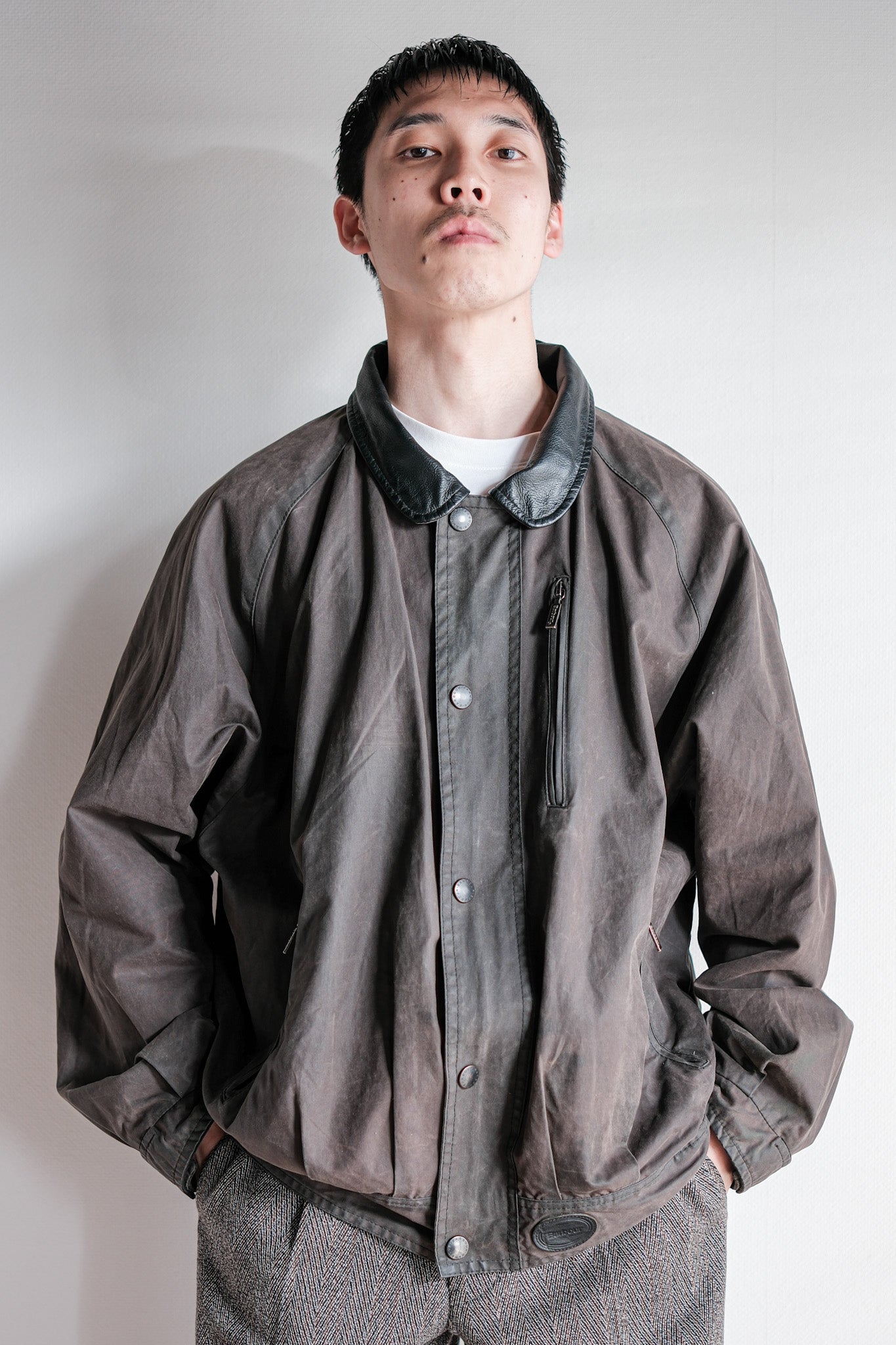 【~90's】Vintage Barbour "WAX COTTON BLOUSON" 3 Crest Size.LARGE