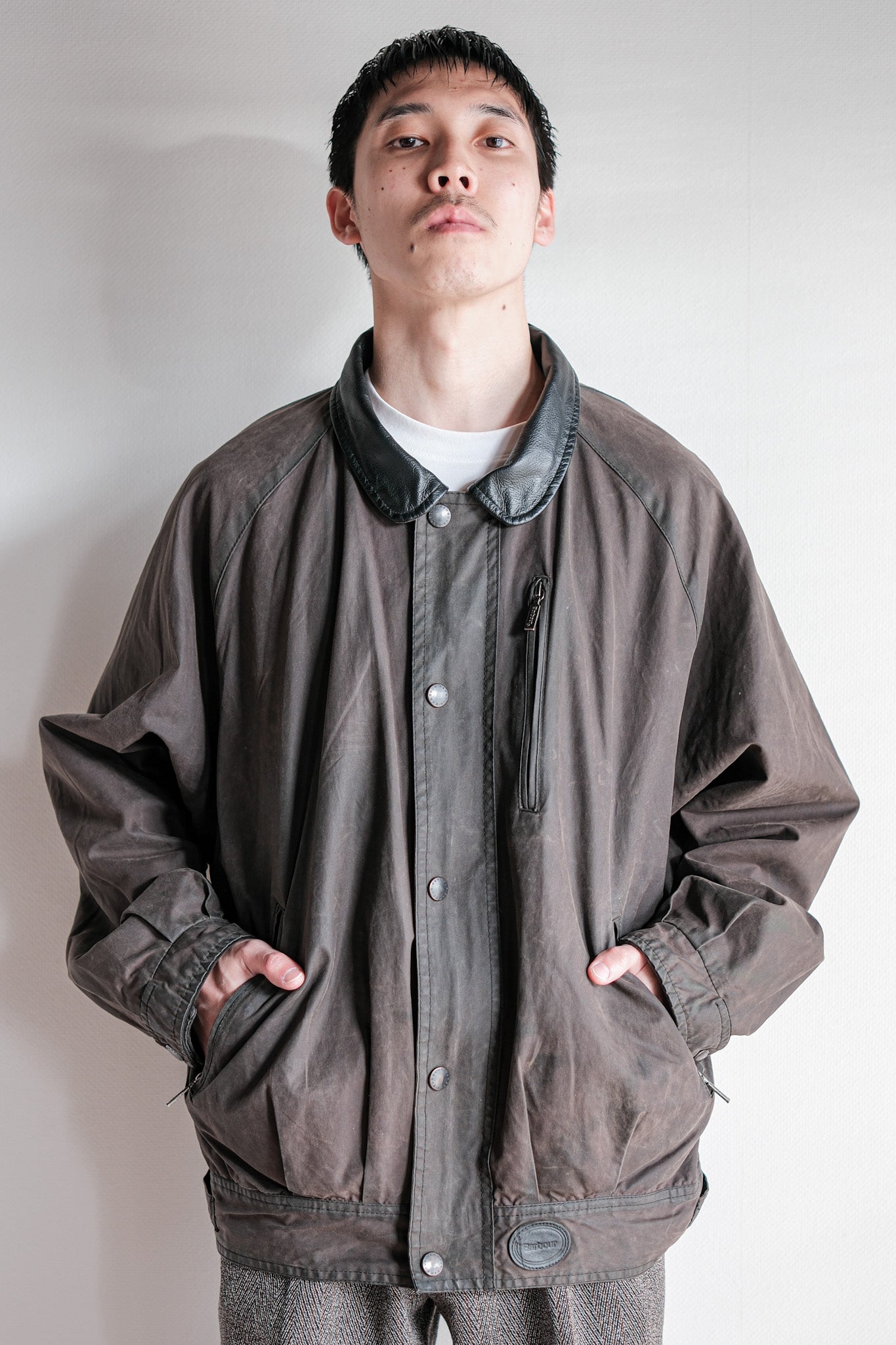 【~90's】Vintage Barbour "WAX COTTON BLOUSON" 3 Crest Size.LARGE