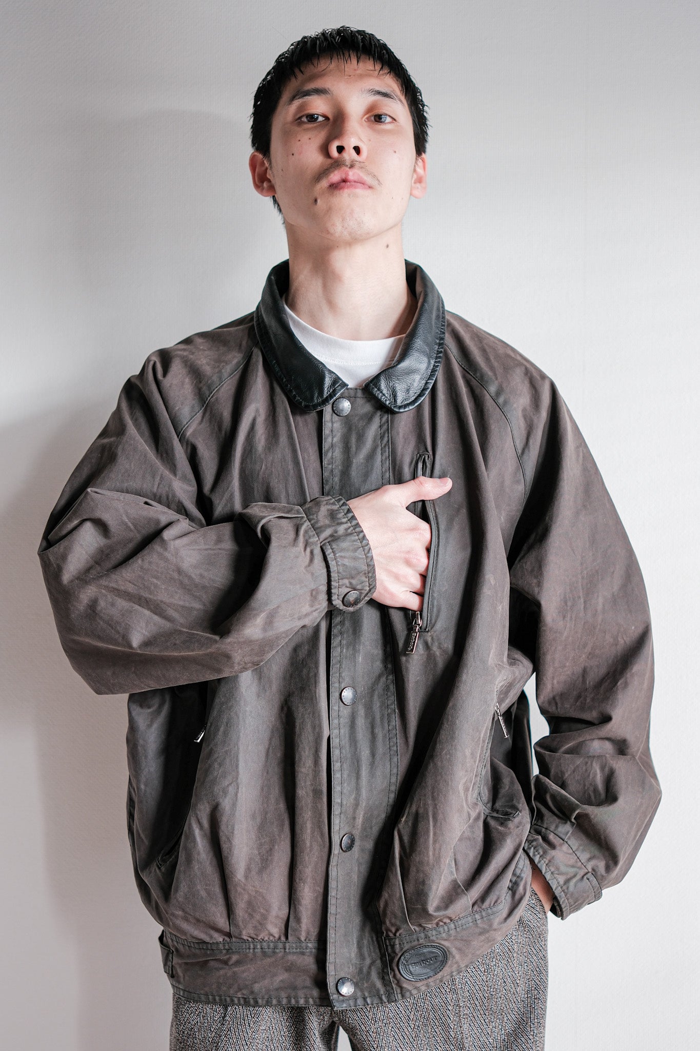 【~90's】Vintage Barbour "WAX COTTON BLOUSON" 3 Crest Size.LARGE