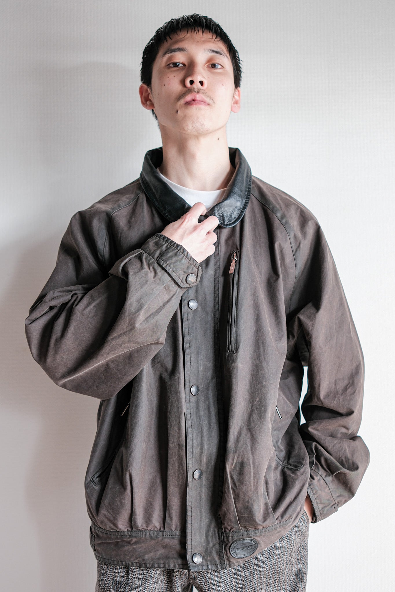 【~90's】Vintage Barbour "WAX COTTON BLOUSON" 3 Crest Size.LARGE
