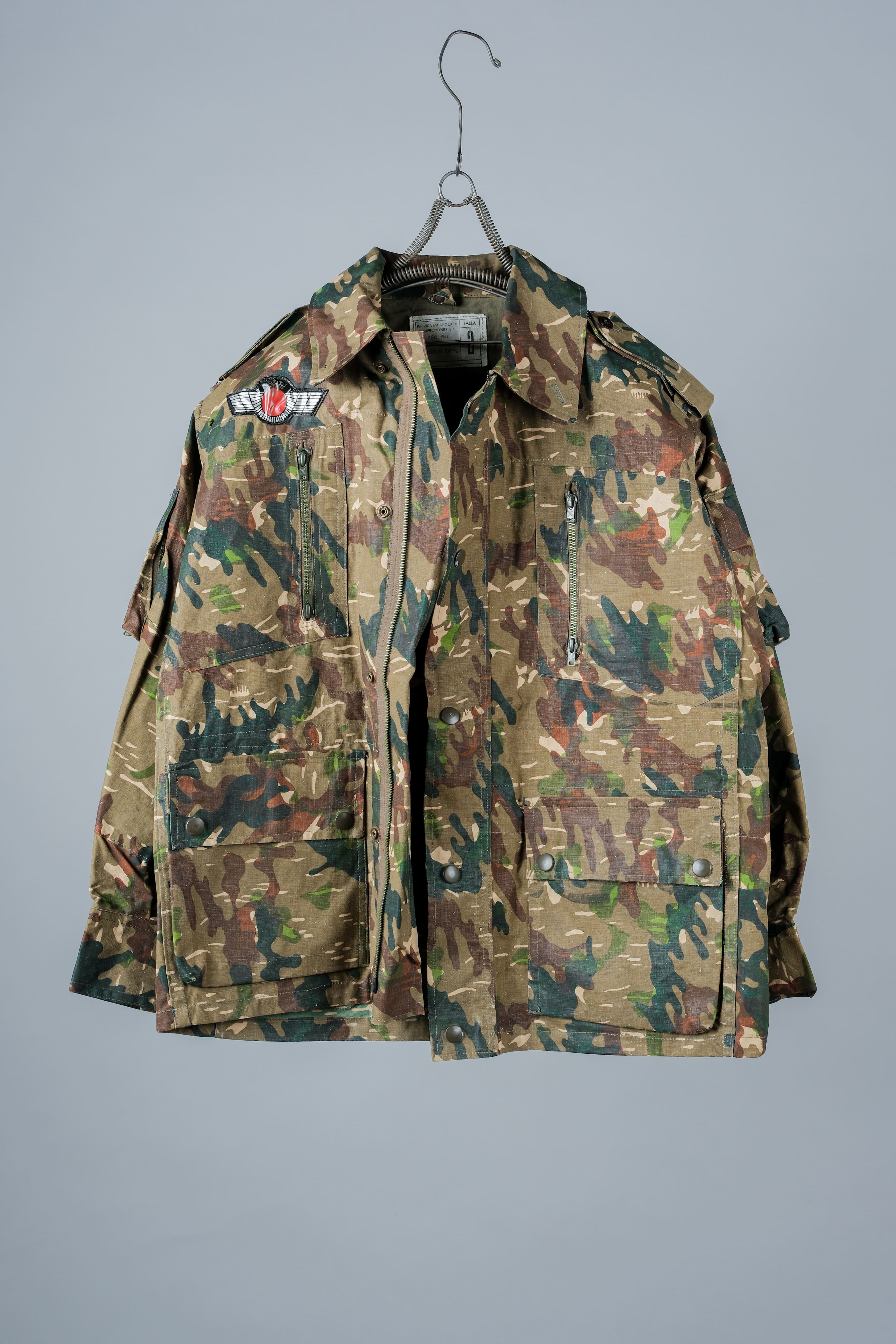 【~60's】Spanish Army Brown Amoeba Camouflage Paratrooper Jacket Size.2