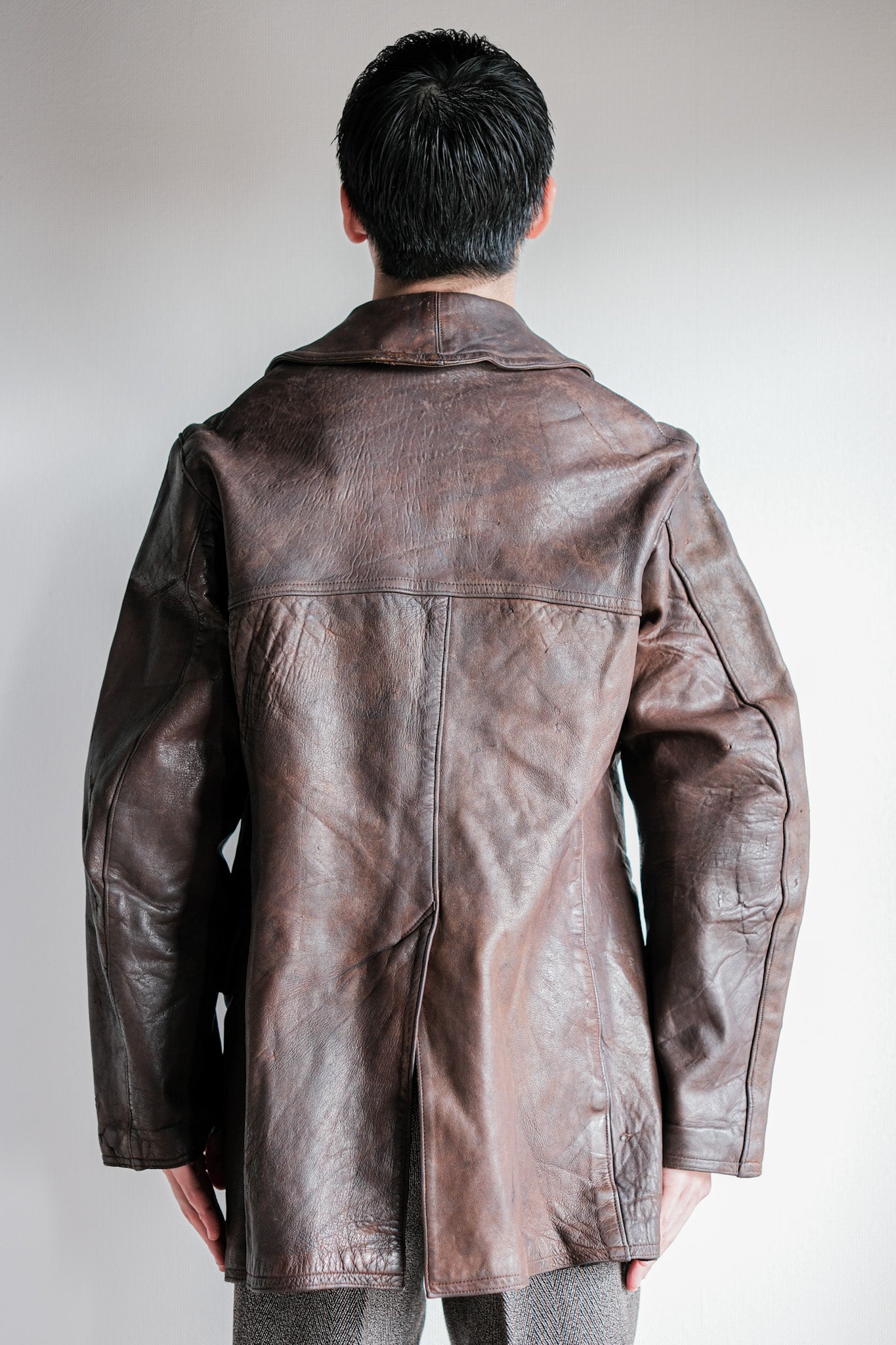 【~40's】WWⅡ French Army M35 Tank Crew Leather Jacket
