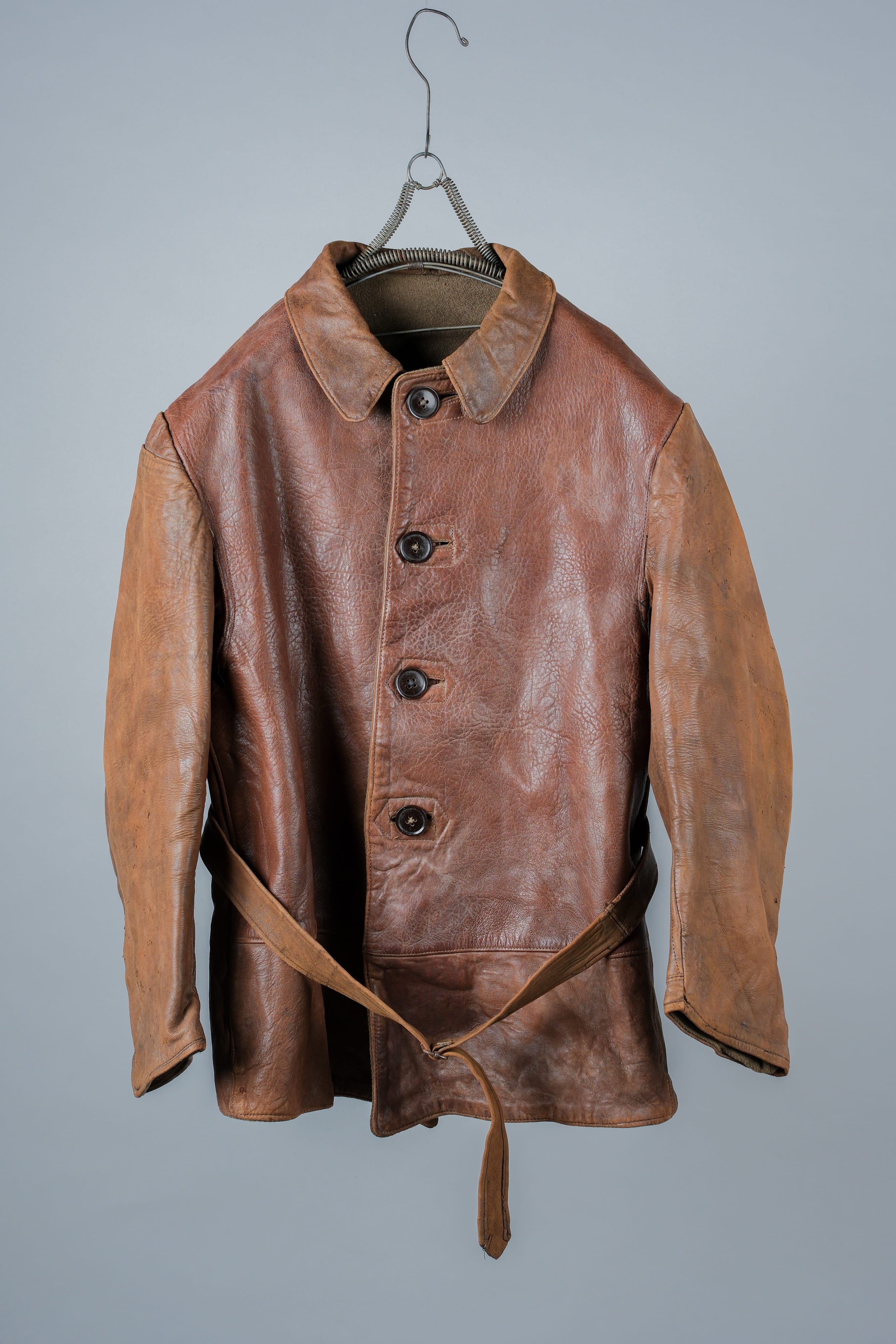 【~40's】British Army Jerkin Leather Jacket "Modified"