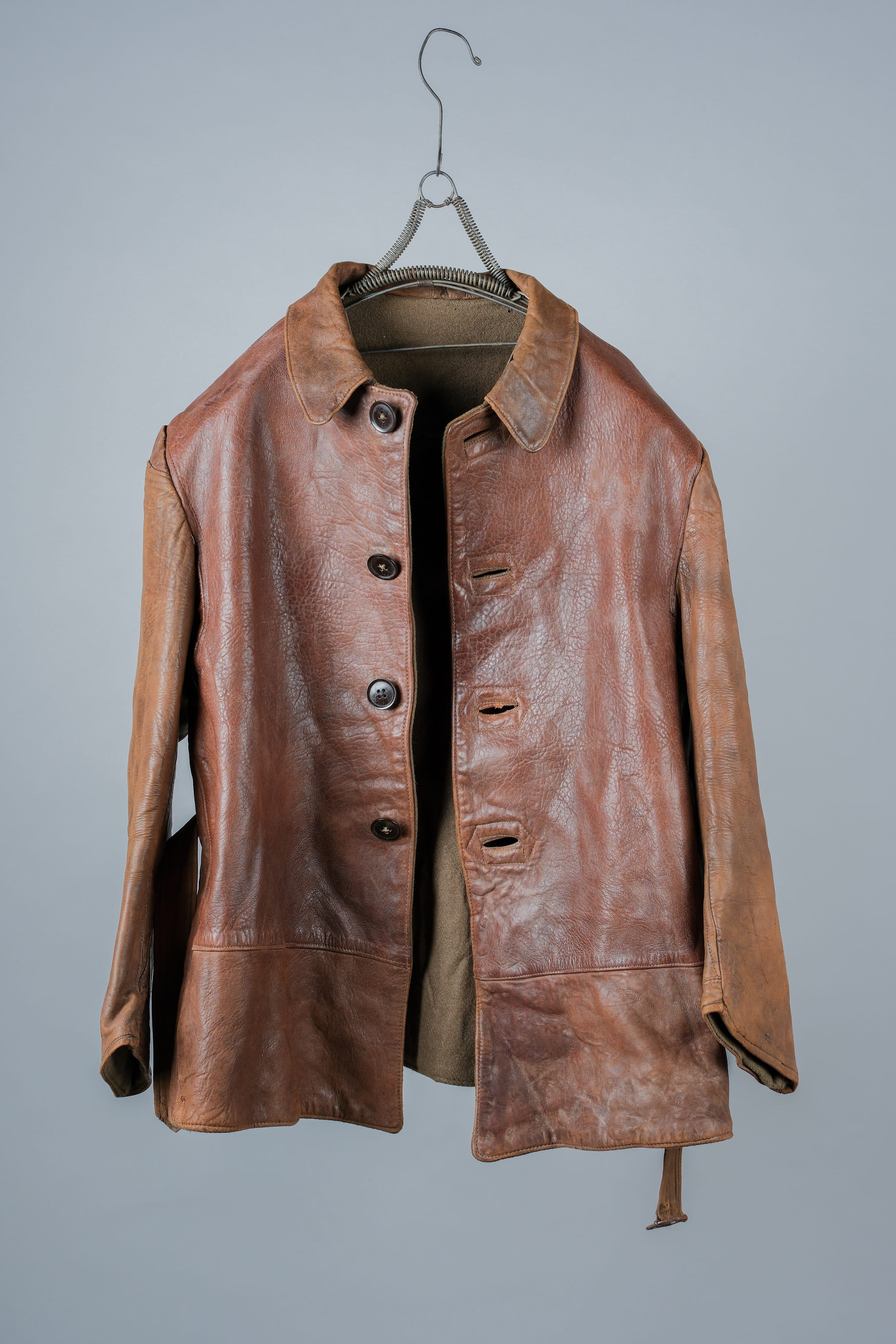 【~40's】British Army Jerkin Leather Jacket "Modified"