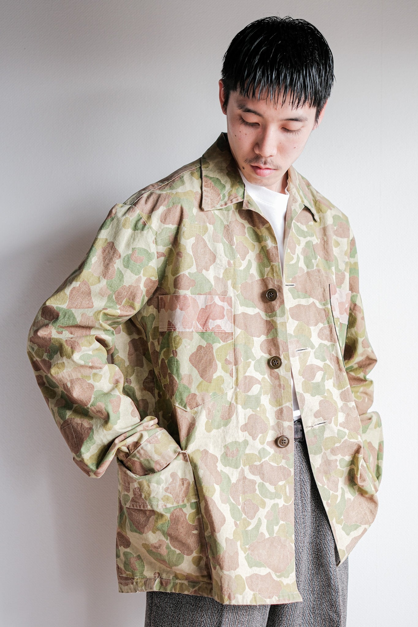 【~50's】American Vintage Occupation Taylor Made Frogskin Camouflage Jacket "U.S.M.C Material"