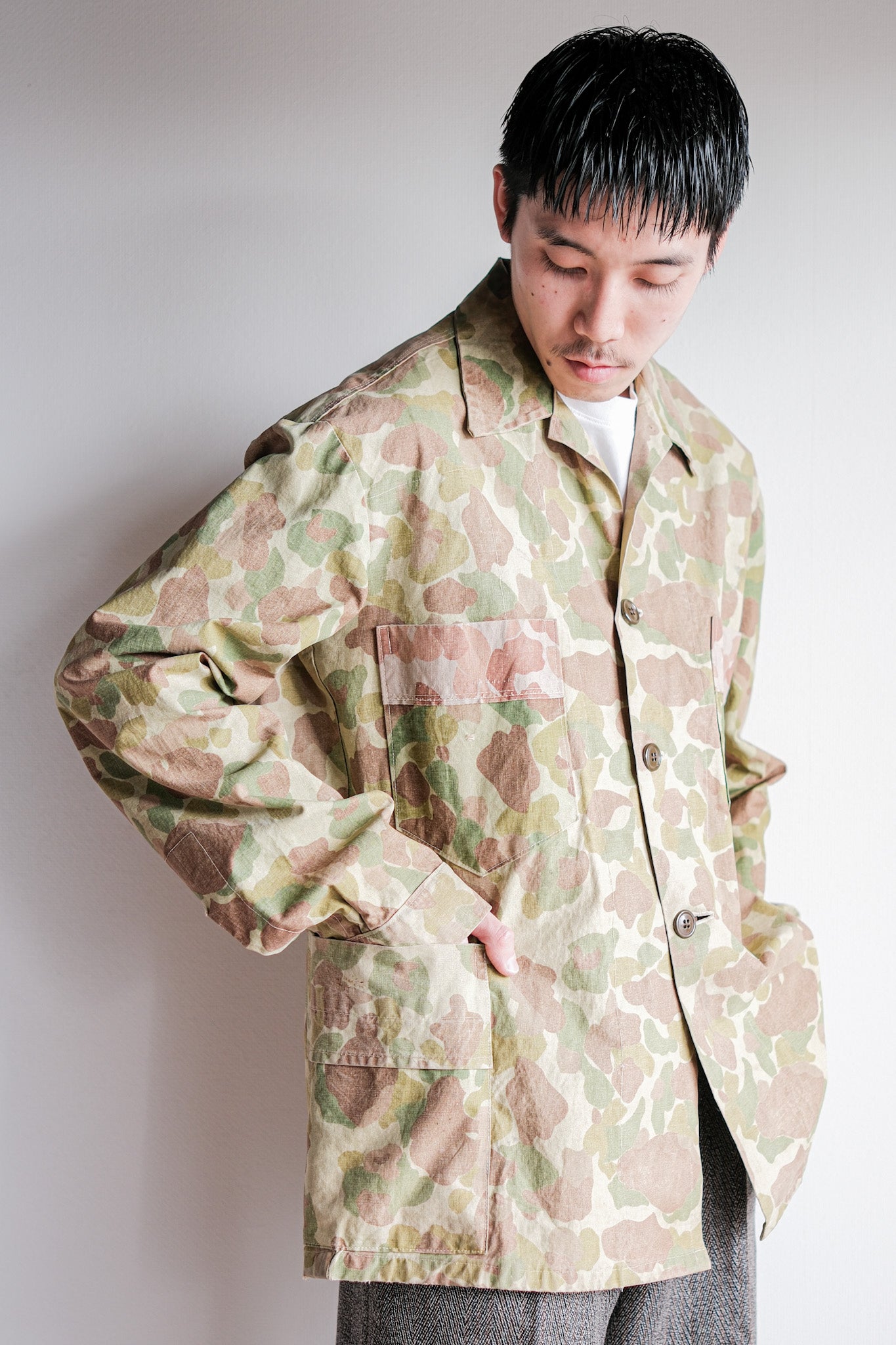 【~50's】American Vintage Occupation Taylor Made Frogskin Camouflage Jacket "U.S.M.C Material"