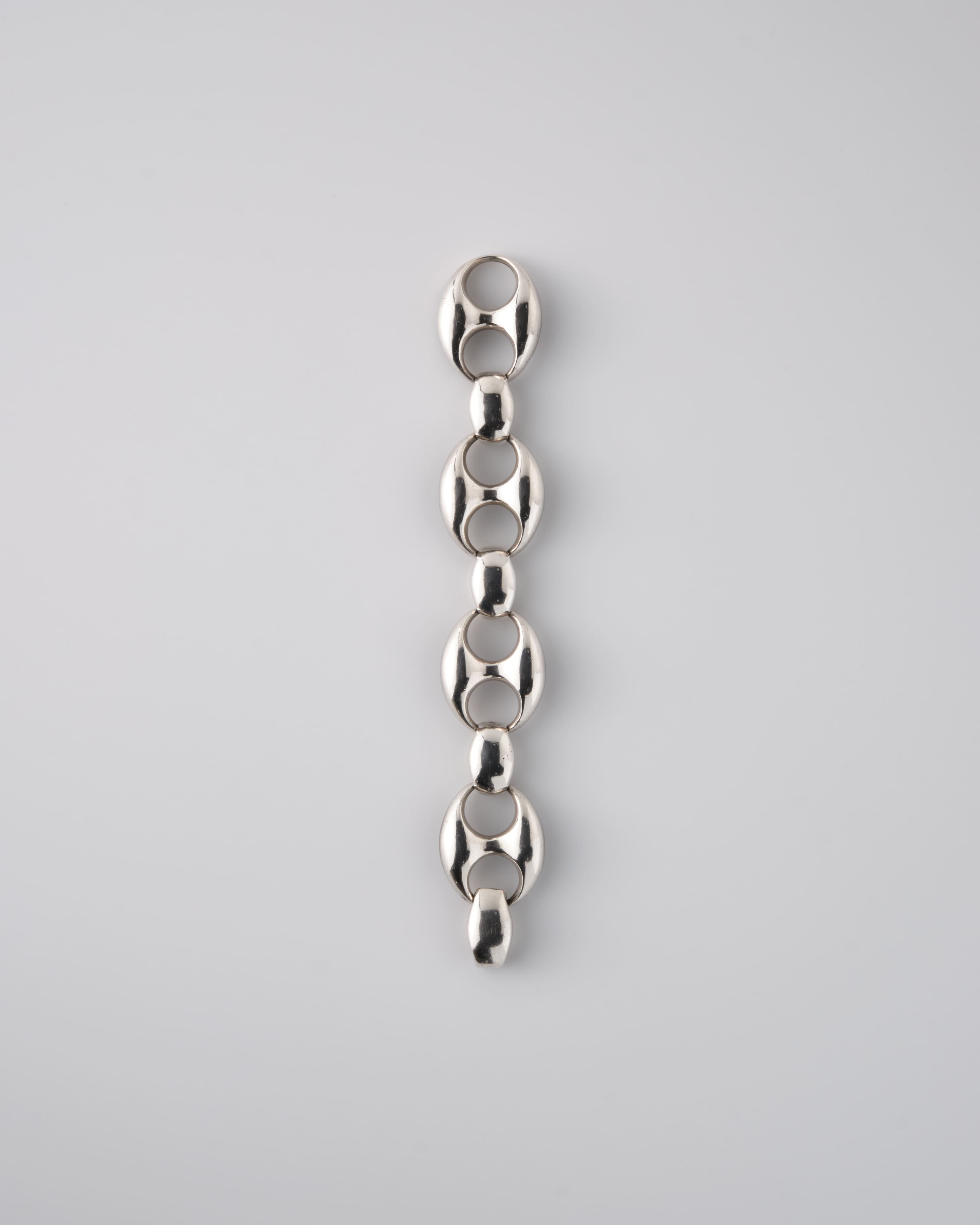 【~60's】Italian Vintage Silver 800 Large Oval Link Bracelet