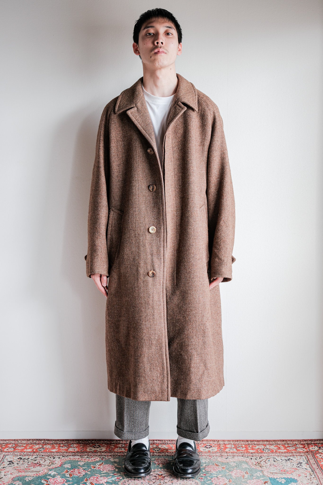【~90's】OLD ENGLAND PARIS Single Raglan Wool Balmacaan Coat