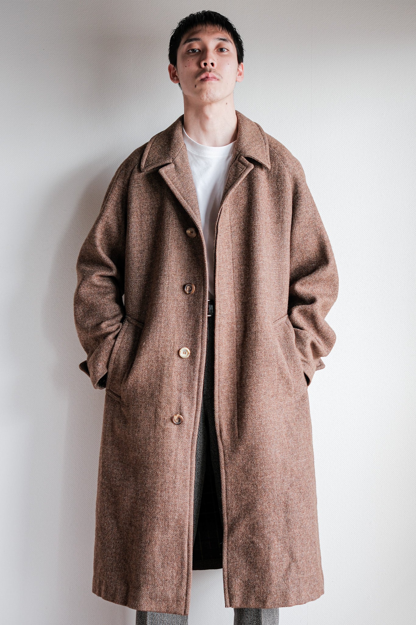 【~90's】OLD ENGLAND PARIS Single Raglan Wool Balmacaan Coat