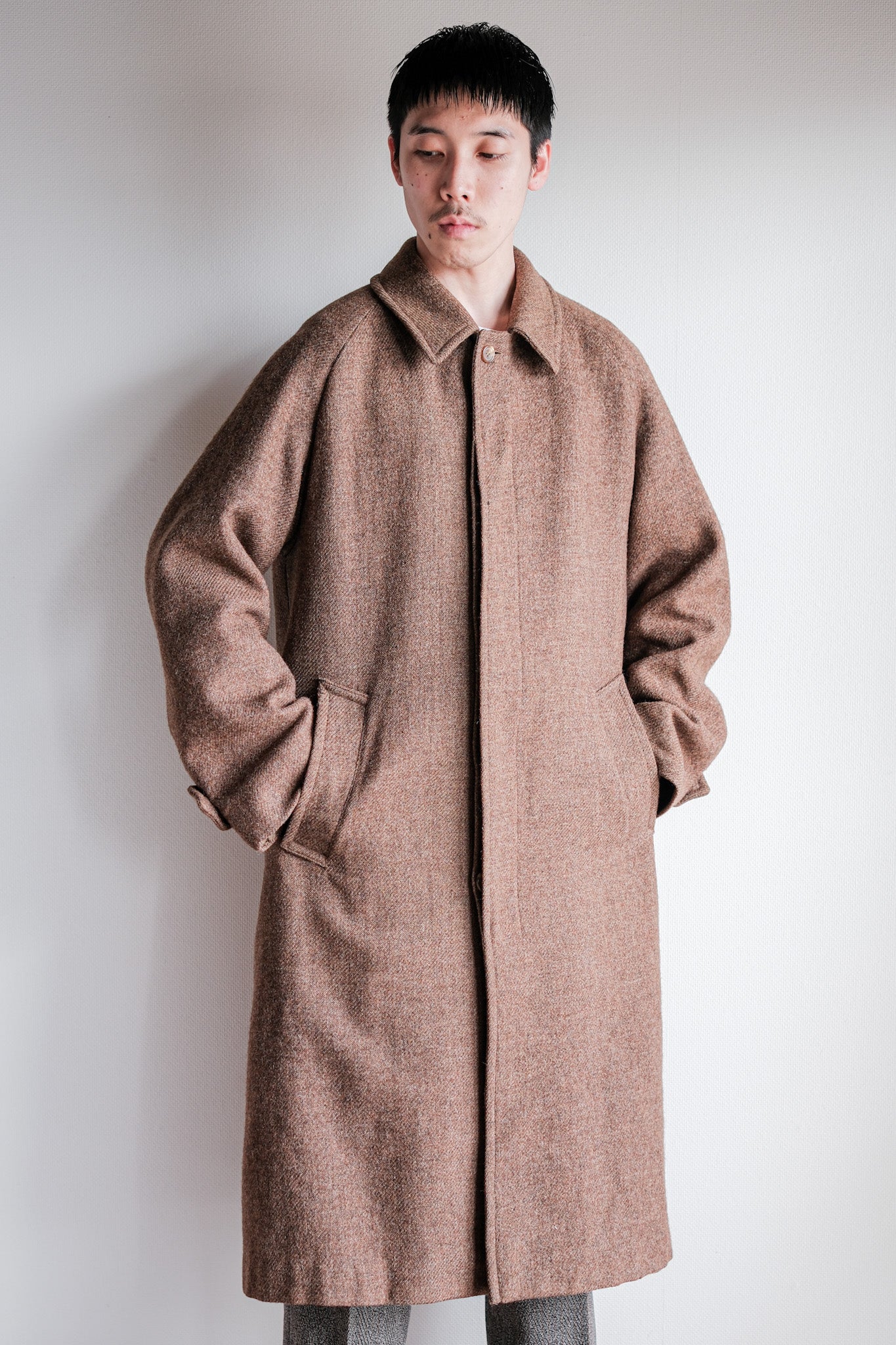 【~90's】OLD ENGLAND PARIS Single Raglan Wool Balmacaan Coat