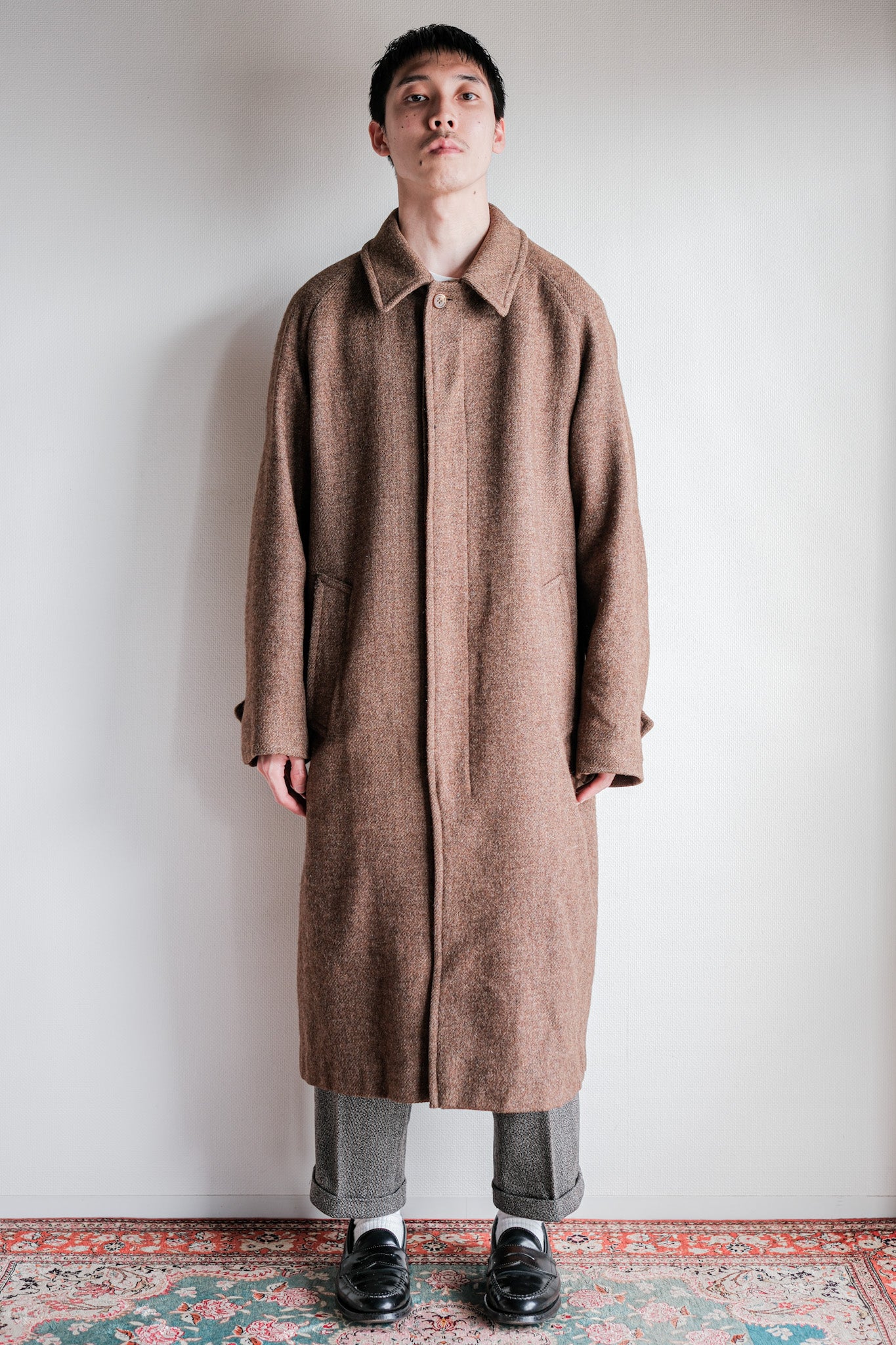 【~90's】OLD ENGLAND PARIS Single Raglan Wool Balmacaan Coat