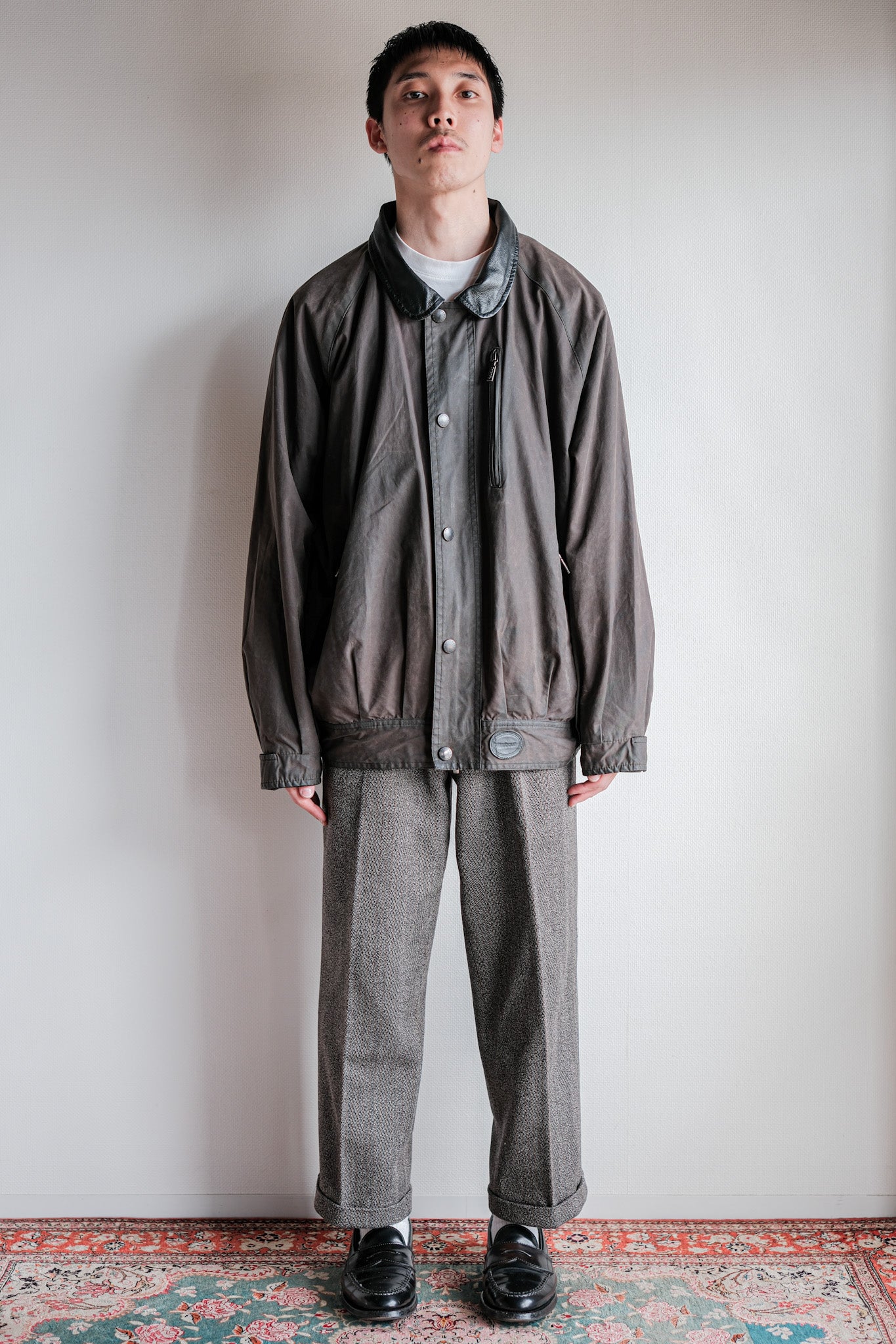 【~90's】Vintage Barbour "WAX COTTON BLOUSON" 3 Crest Size.LARGE