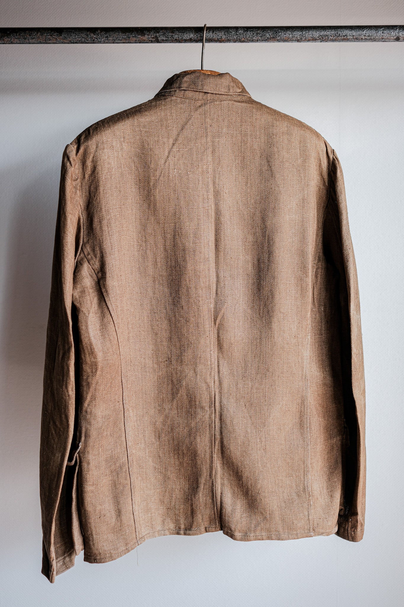 【~40's】WWⅡ German Army Drillich HBT Linen Jacket "Unusual Color" "Wehrmacht"