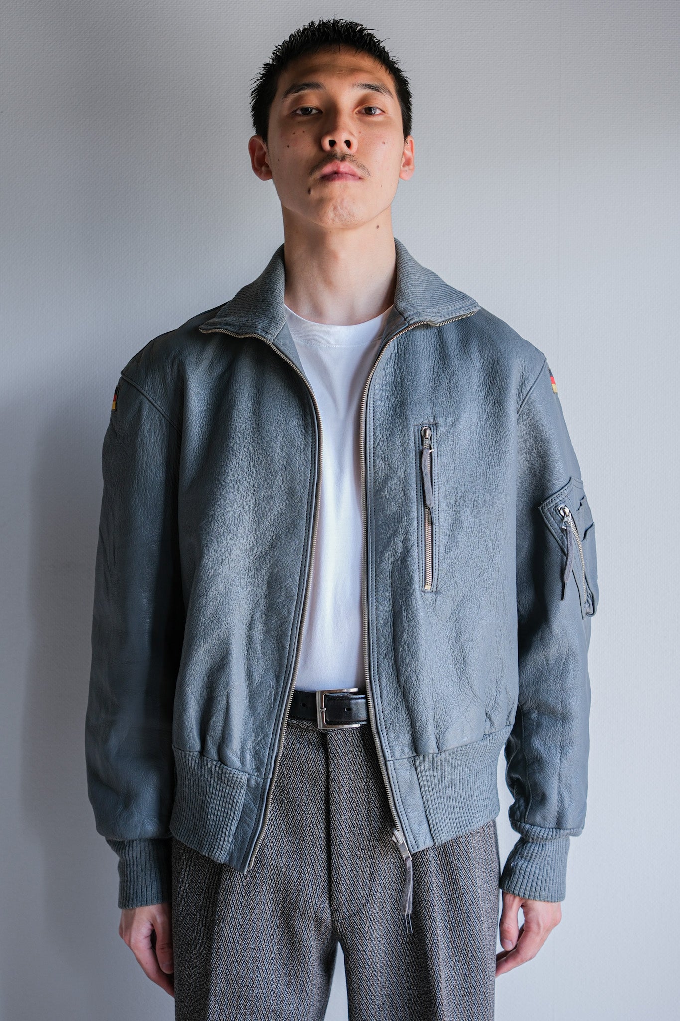 【~70’s】West German Air Force Pilot Leather Jacket Size.6