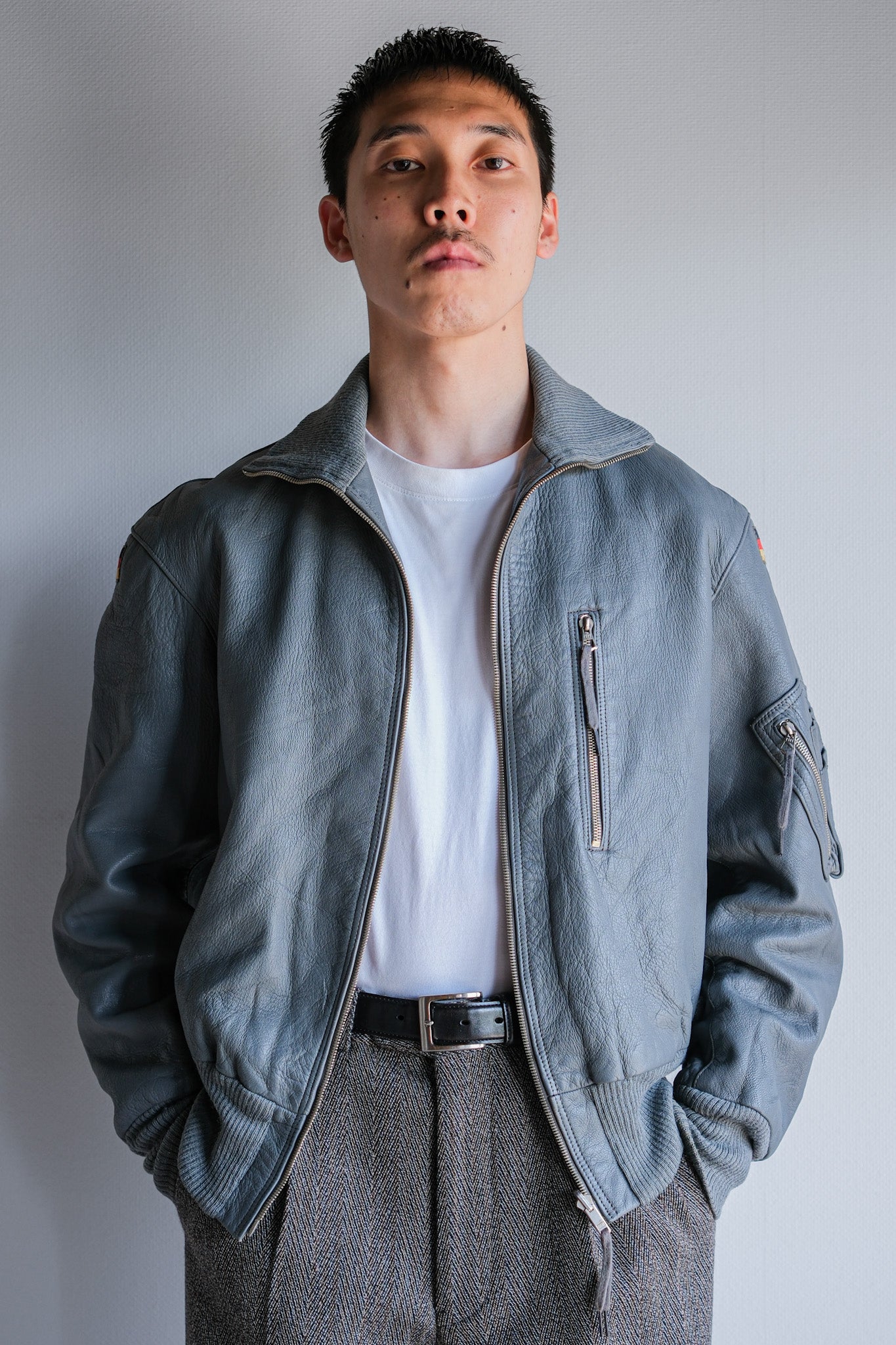 【~70’s】West German Air Force Pilot Leather Jacket Size.6