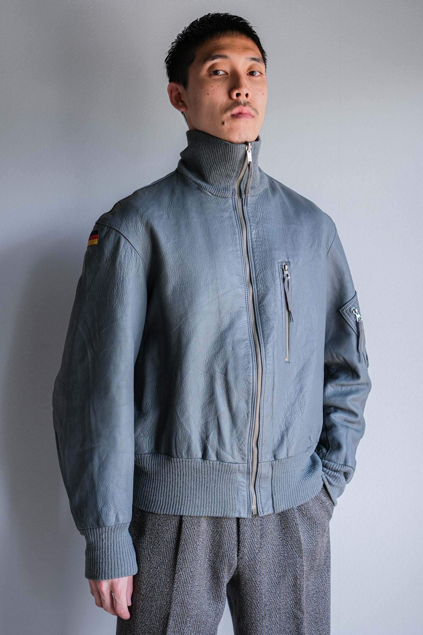 【~70’s】West German Air Force Pilot Leather Jacket Size.6