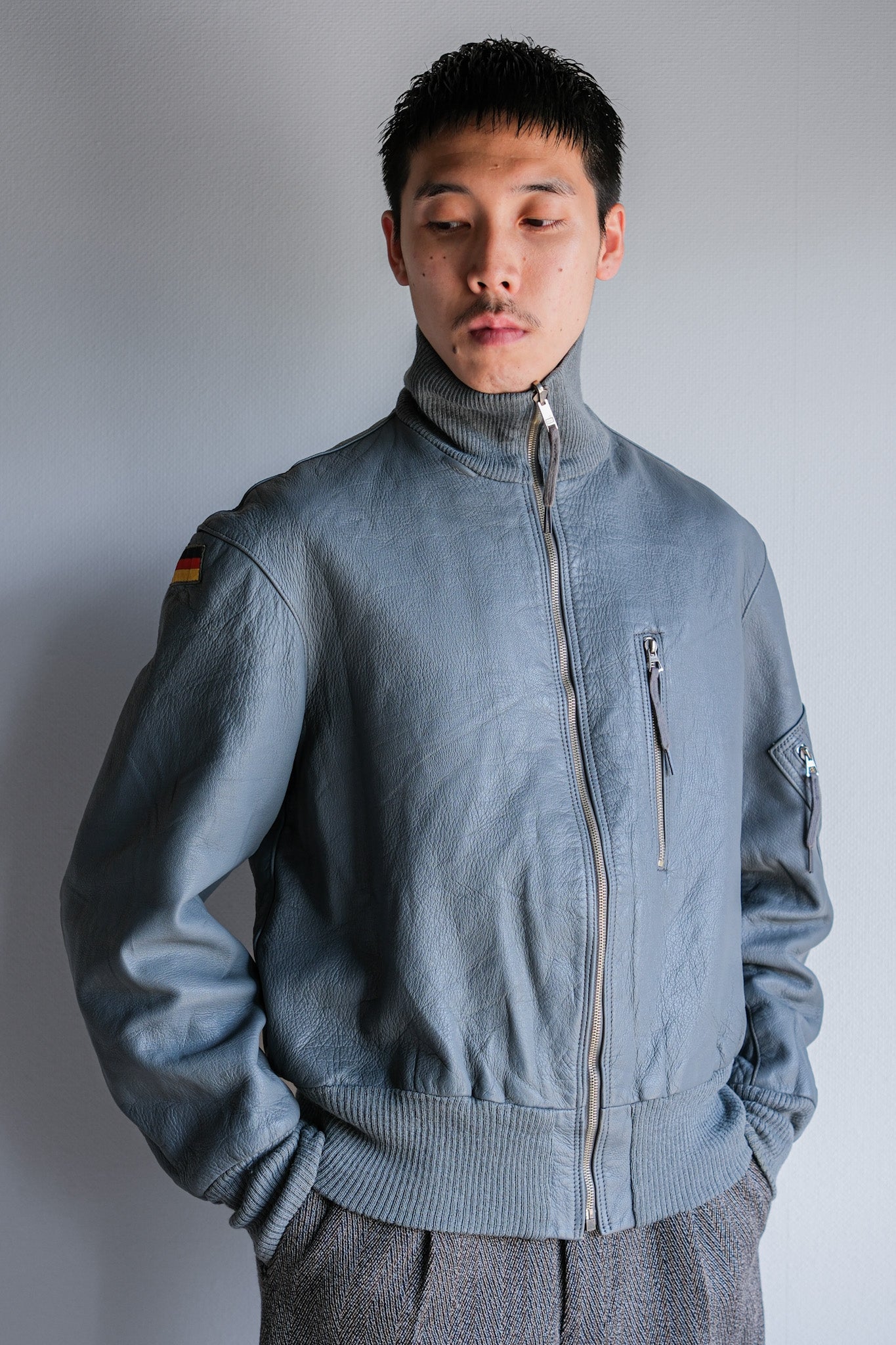 【~70’s】West German Air Force Pilot Leather Jacket Size.6
