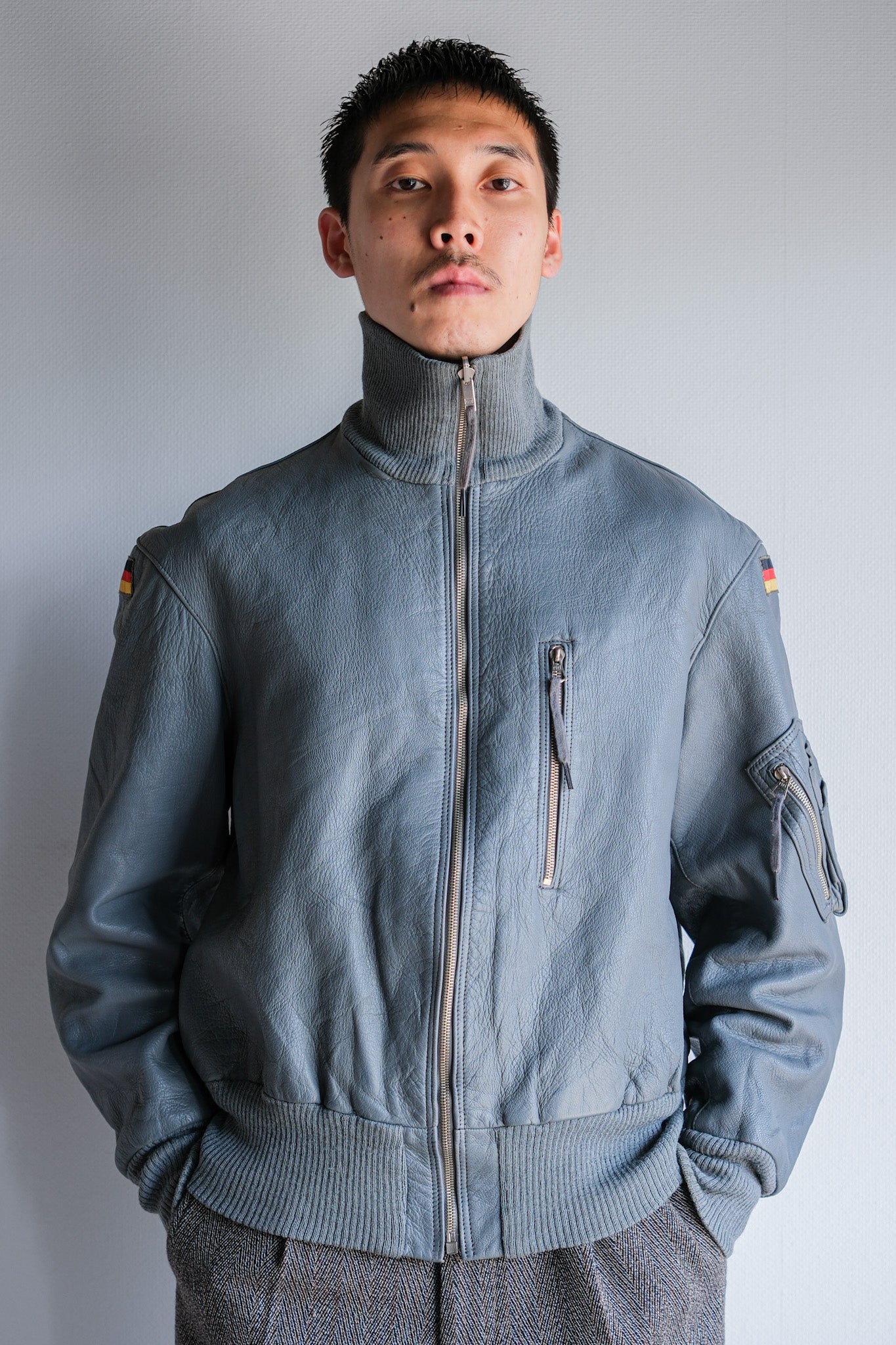 【~70’s】West German Air Force Pilot Leather Jacket Size.6