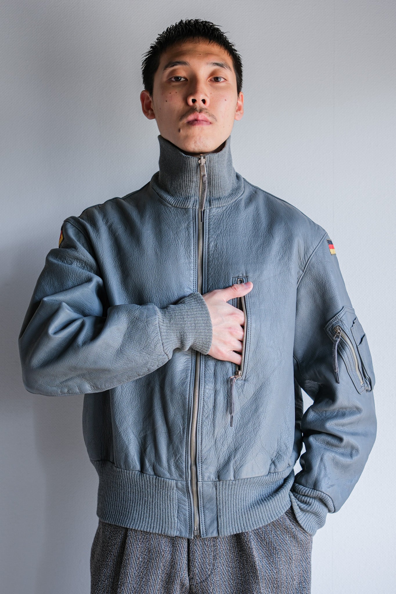 【~70’s】West German Air Force Pilot Leather Jacket Size.6