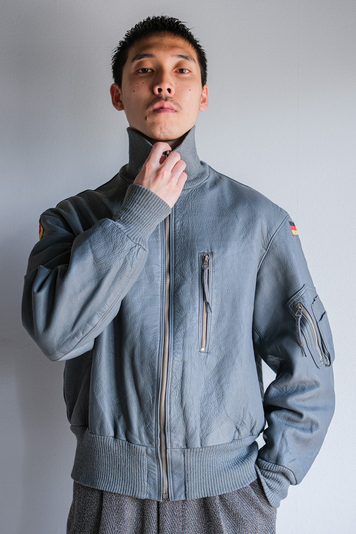【~70’s】West German Air Force Pilot Leather Jacket Size.6