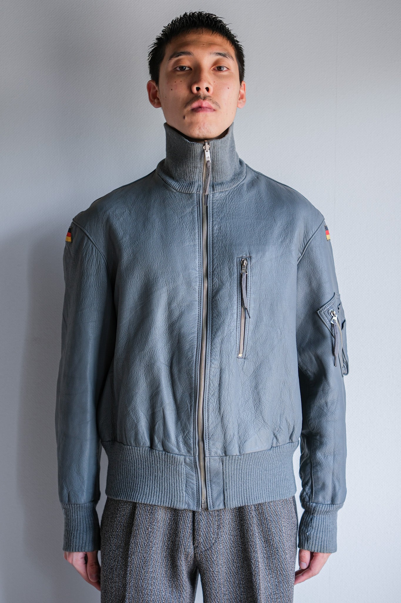 【~70’s】West German Air Force Pilot Leather Jacket Size.6