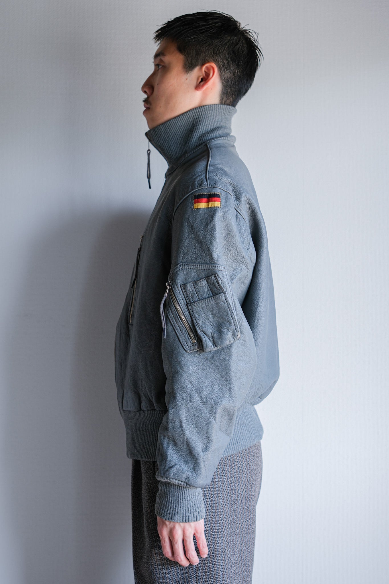【~70’s】West German Air Force Pilot Leather Jacket Size.6