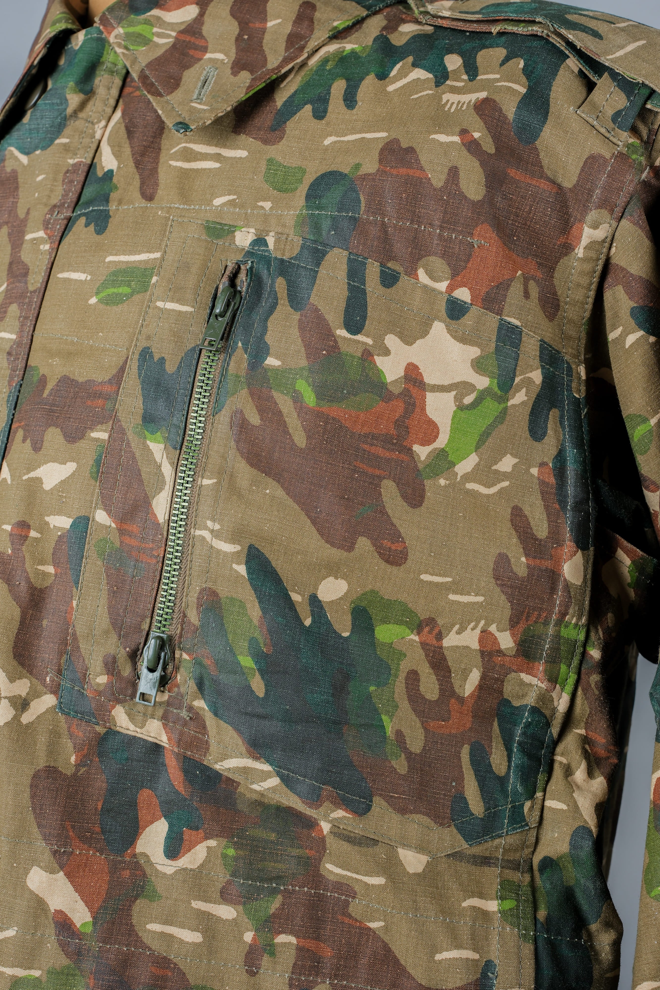 【~60's】Spanish Army Brown Amoeba Camouflage Paratrooper Jacket Size.2