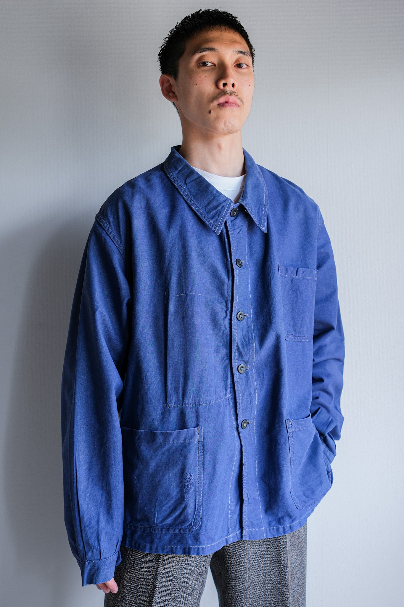 【~50's】French Vintage Blue Metis Work Jacket