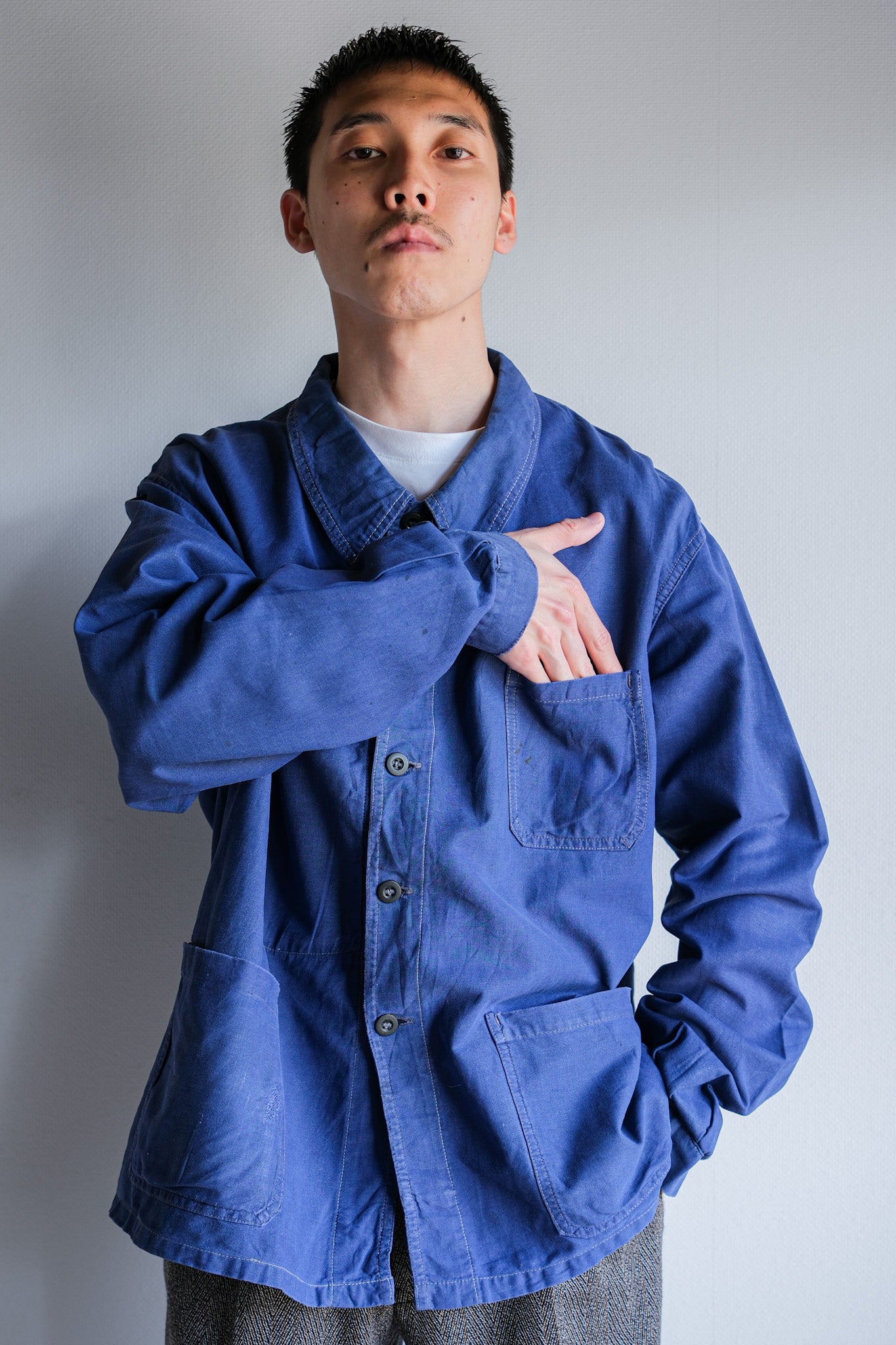 【~50's】French Vintage Blue Metis Work Jacket