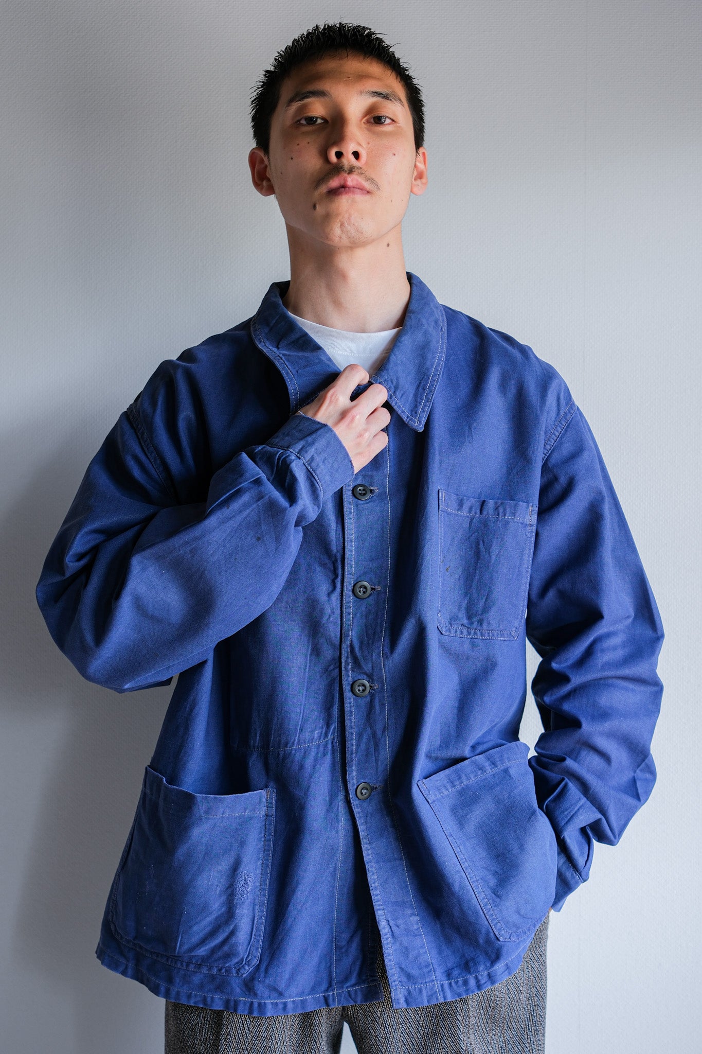 【~50's】French Vintage Blue Metis Work Jacket
