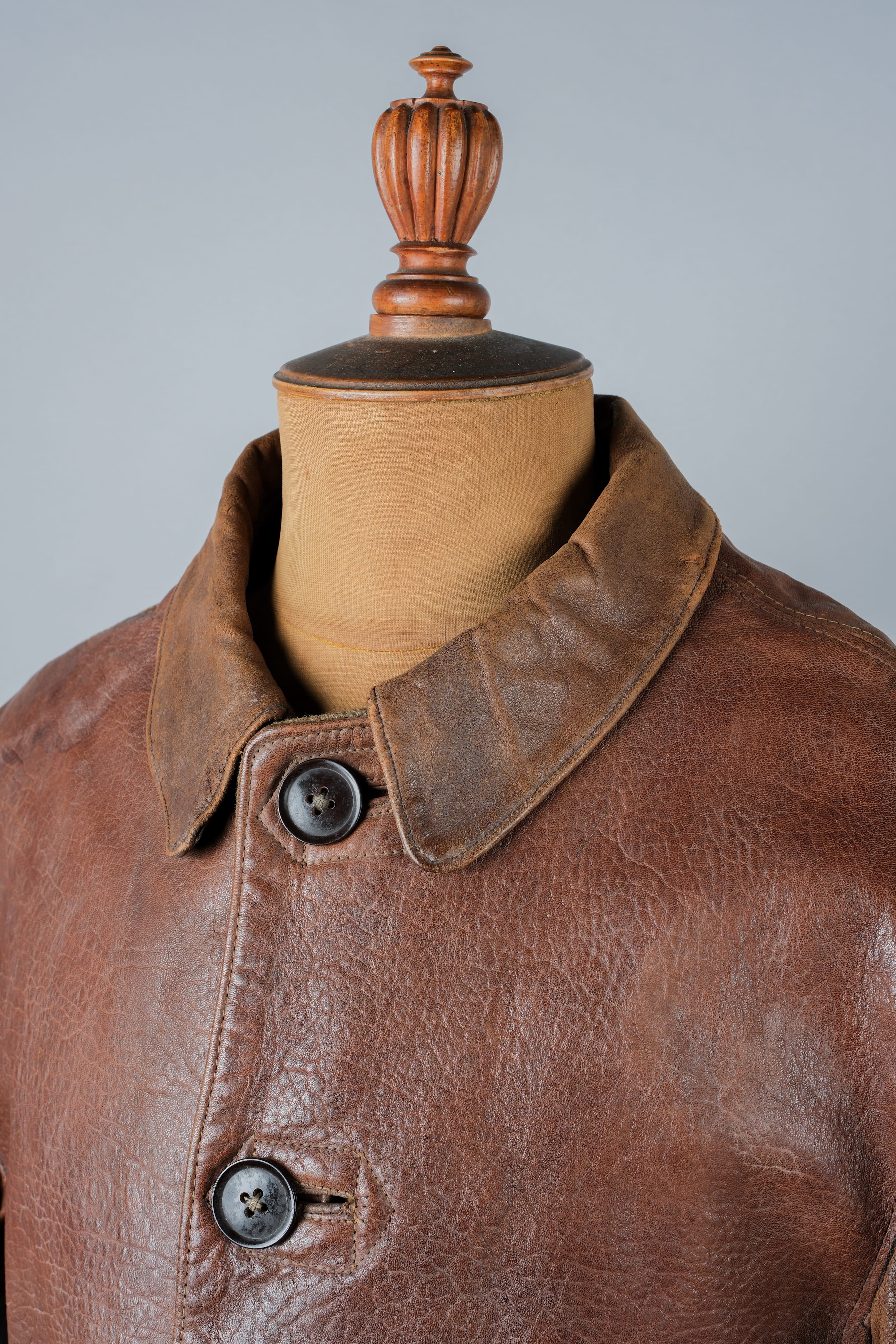 【~40's】British Army Jerkin Leather Jacket "Modified"