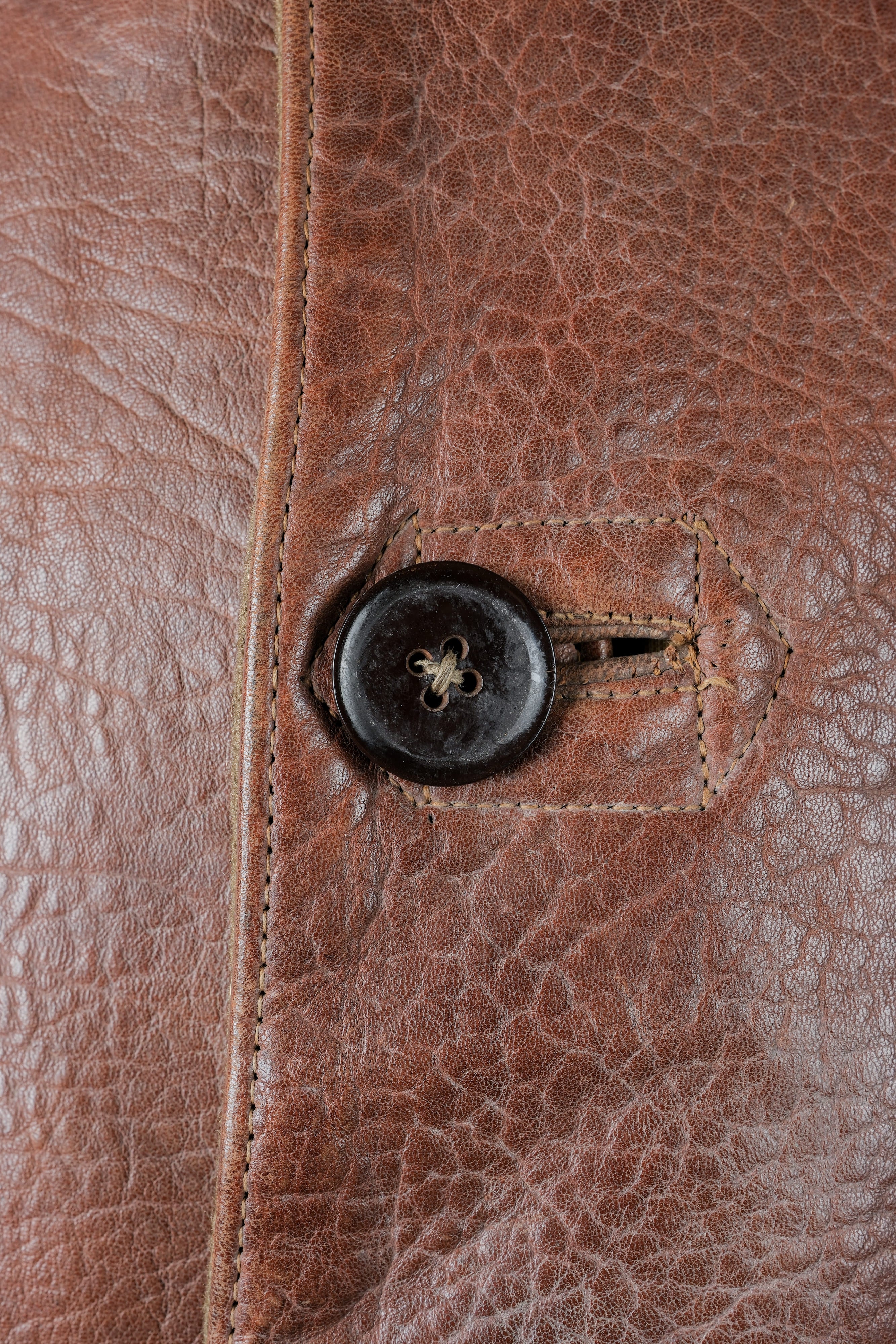 【~40's】British Army Jerkin Leather Jacket "Modified"