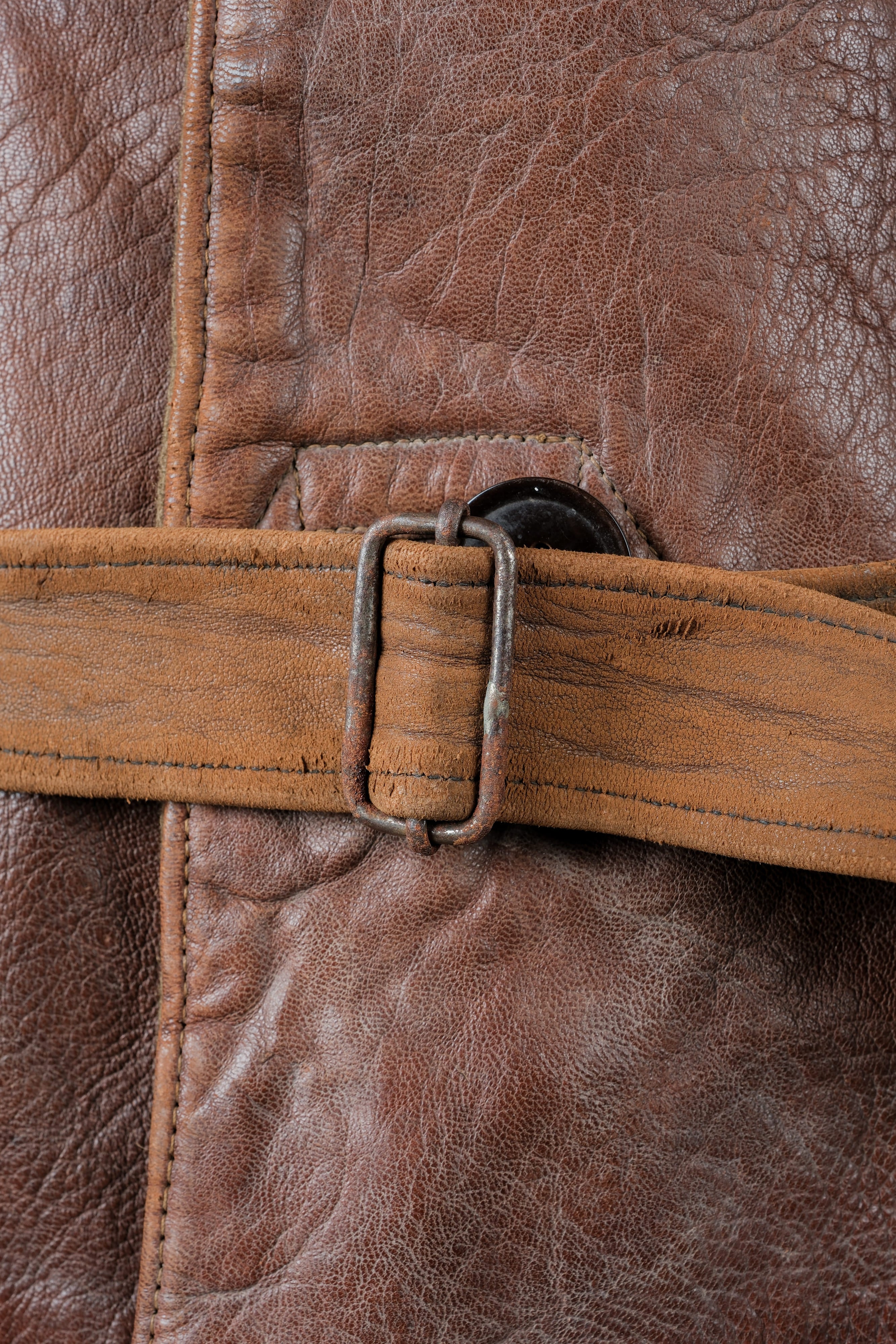 【~40's】British Army Jerkin Leather Jacket "Modified"