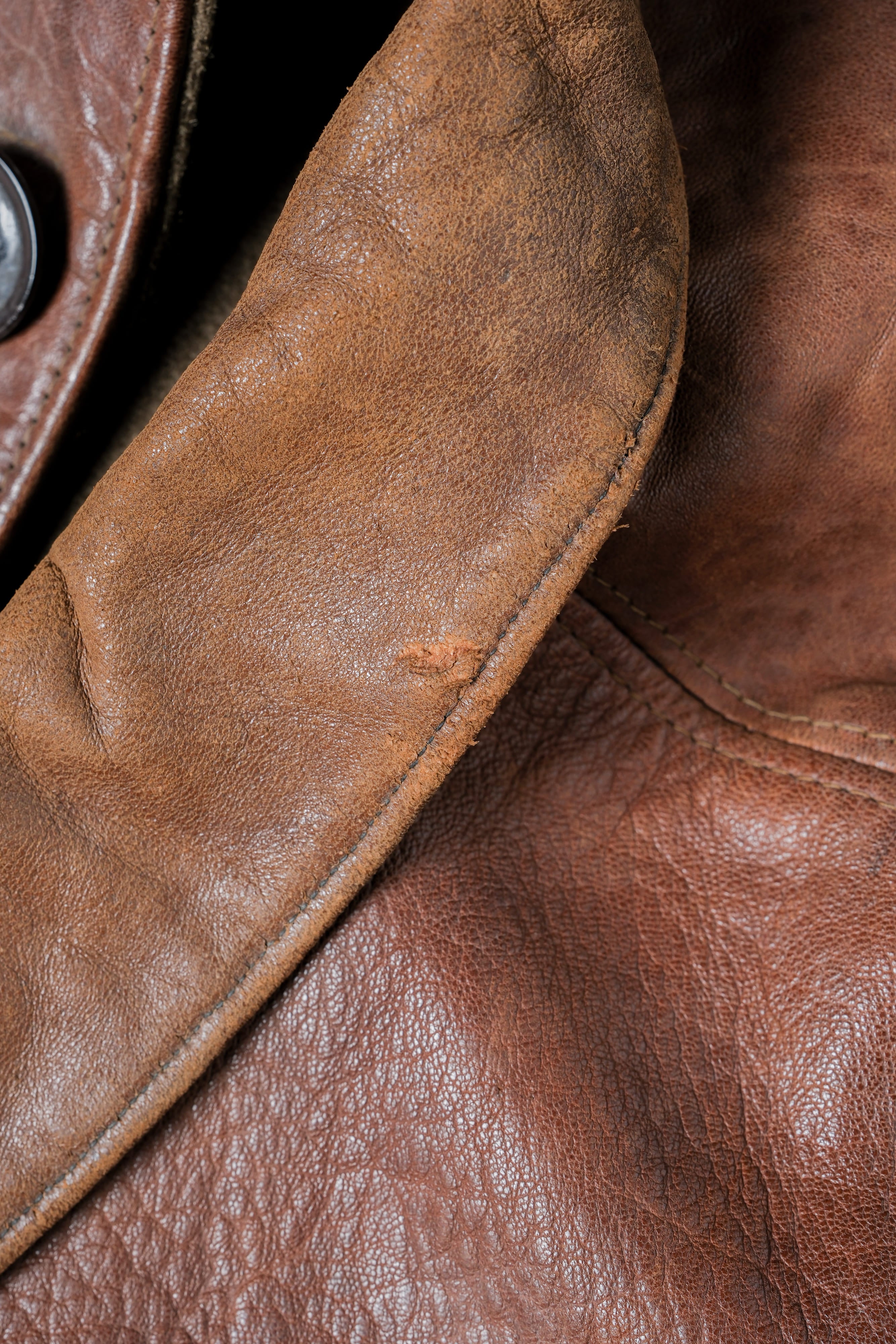 【~40's】British Army Jerkin Leather Jacket "Modified"