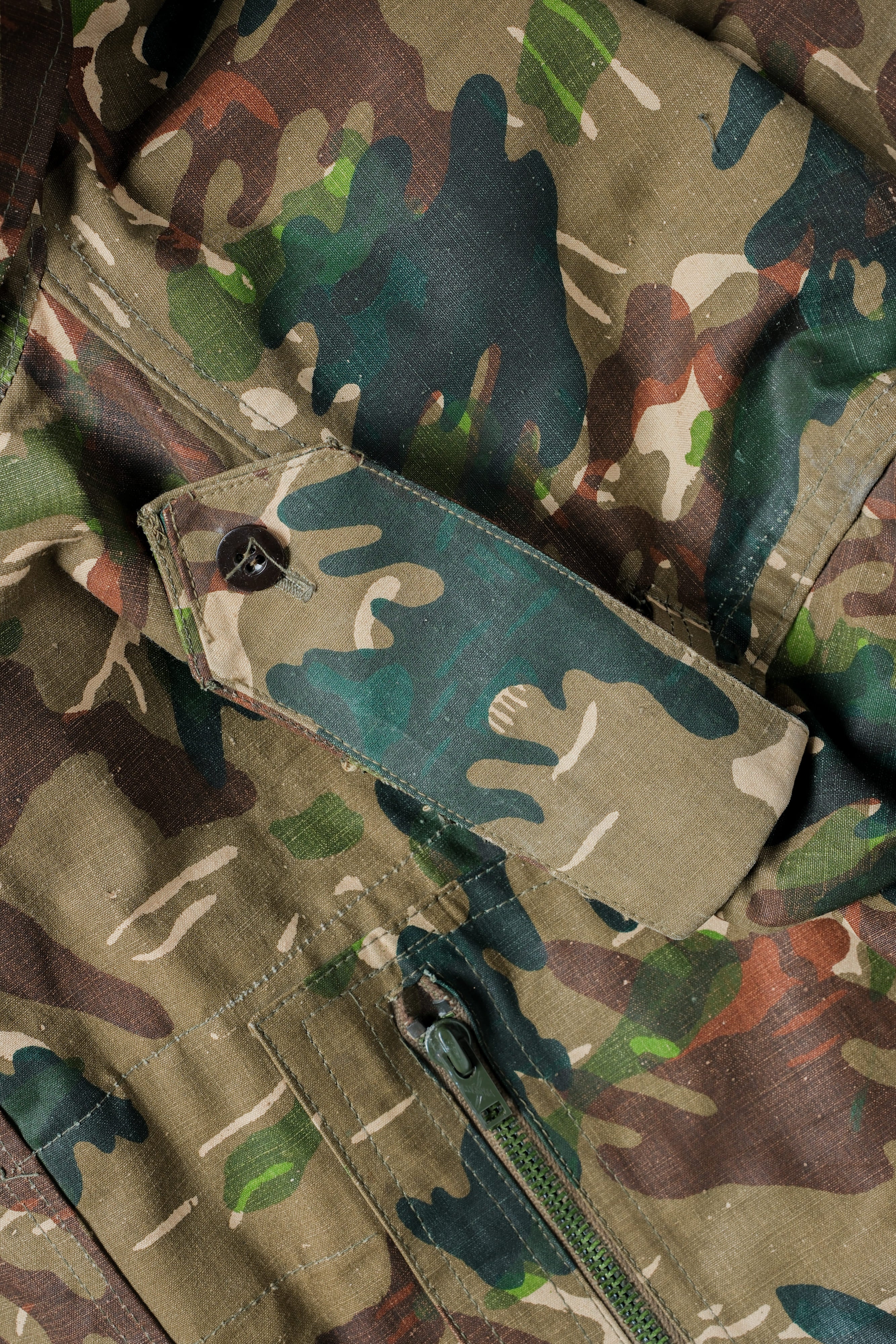 【~60's】Spanish Army Brown Amoeba Camouflage Paratrooper Jacket Size.2