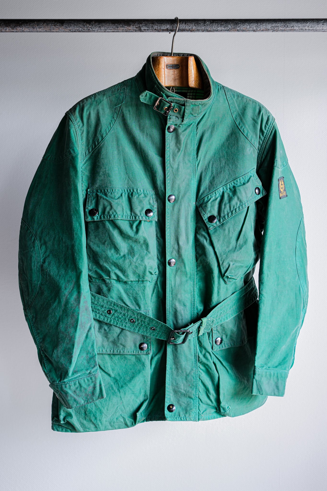 【~60's】Vintage Belstaff Green Waxed Jacket Size.38 "TRIALMASTER"