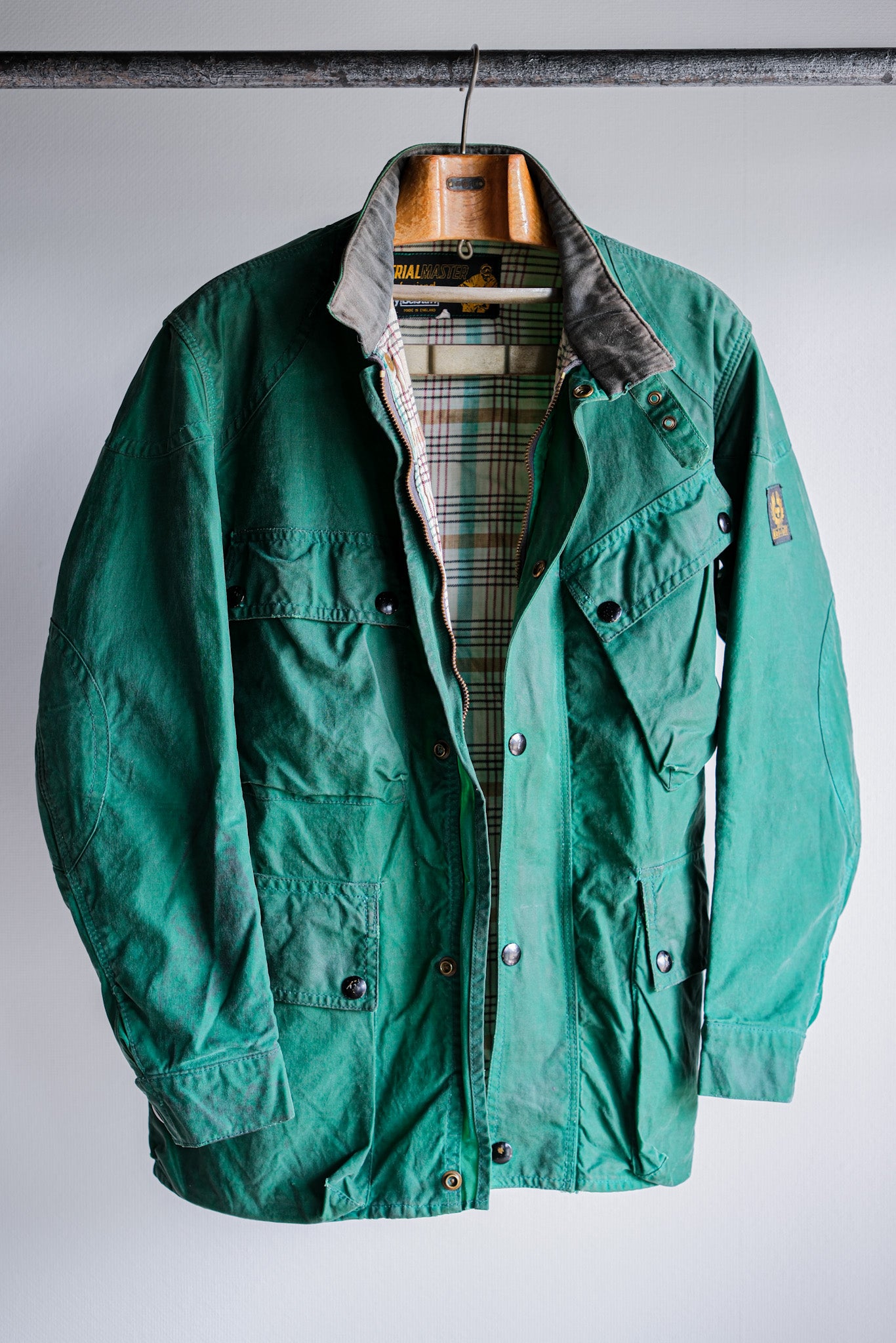 【~60's】Vintage Belstaff Green Waxed Jacket Size.38 "TRIALMASTER"