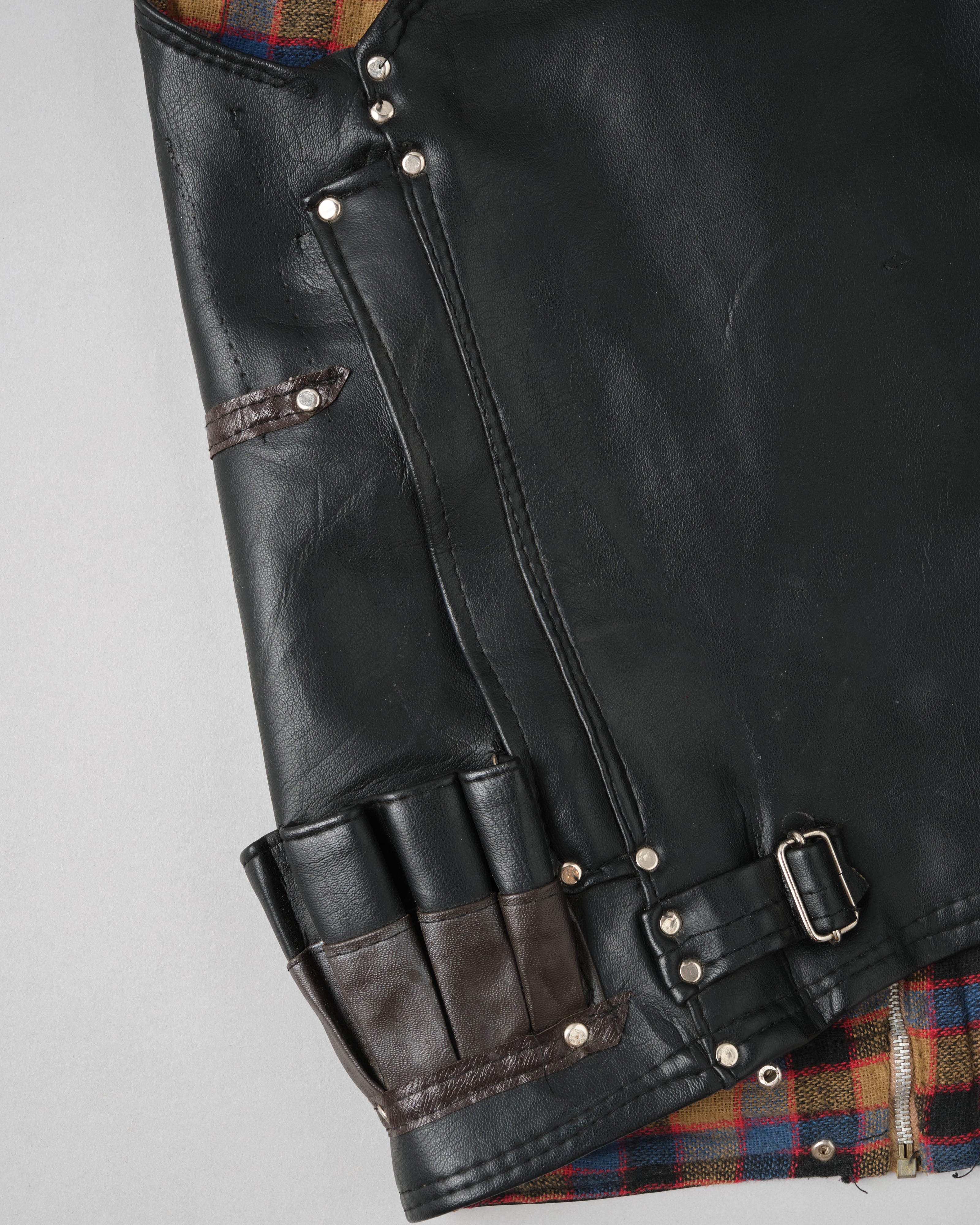 【~60’s】Italian Vintage Black Leather Shooting Vest