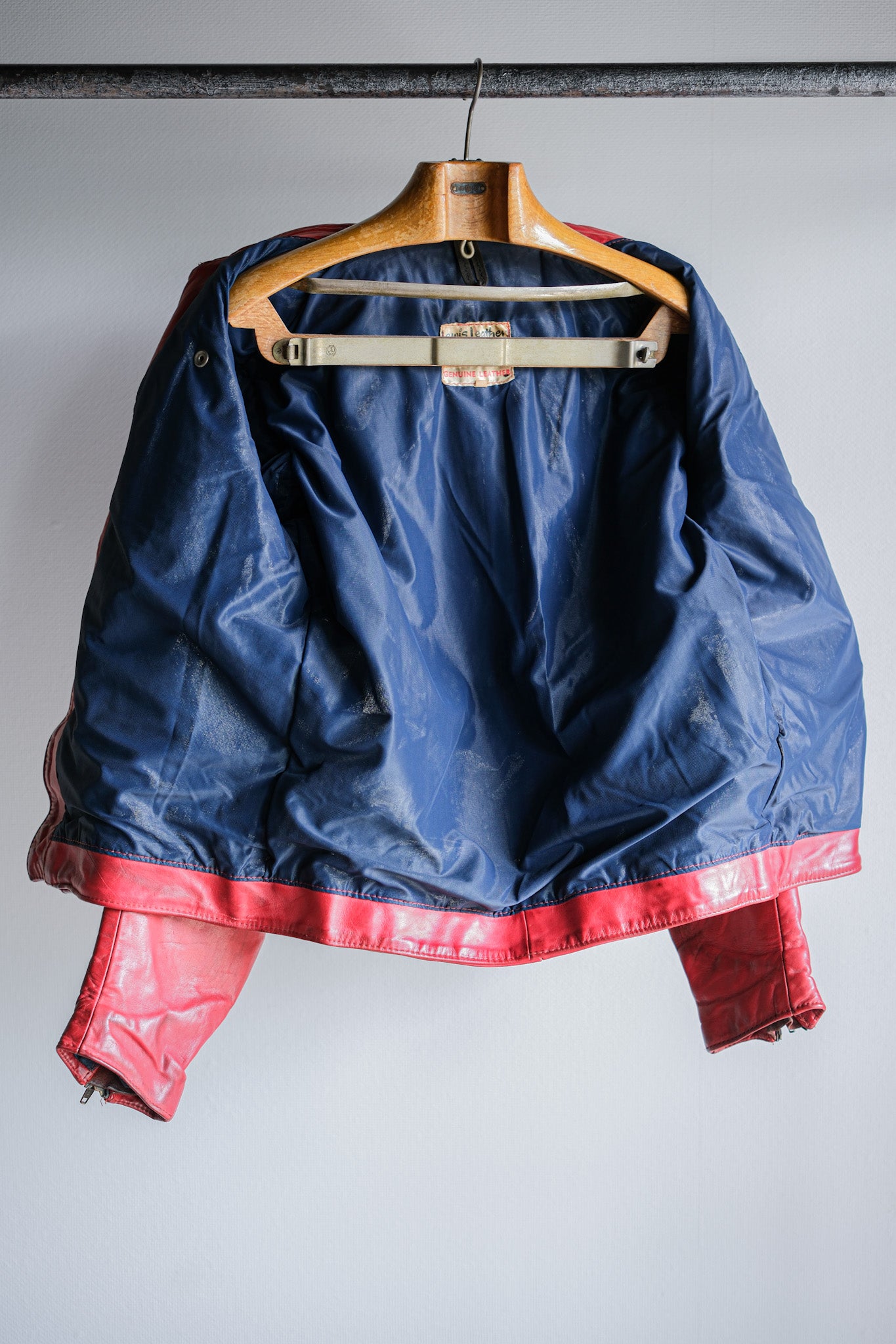【~70’s】Vintage Lewis Leathers Red Leather Riders Jacket Size.40 "EUROPE"