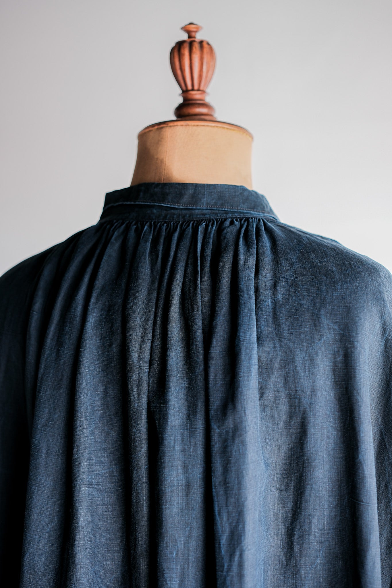【Early 20th C】French Antique Indigo Linen Smock "Biaude"