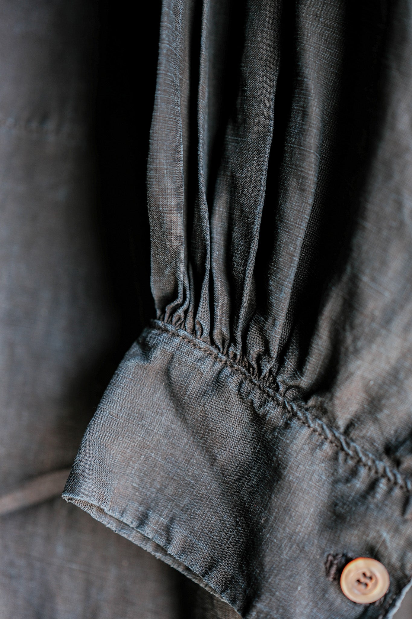 【Early 20th C】French Antique Indigo Linen Smock "Biaude"