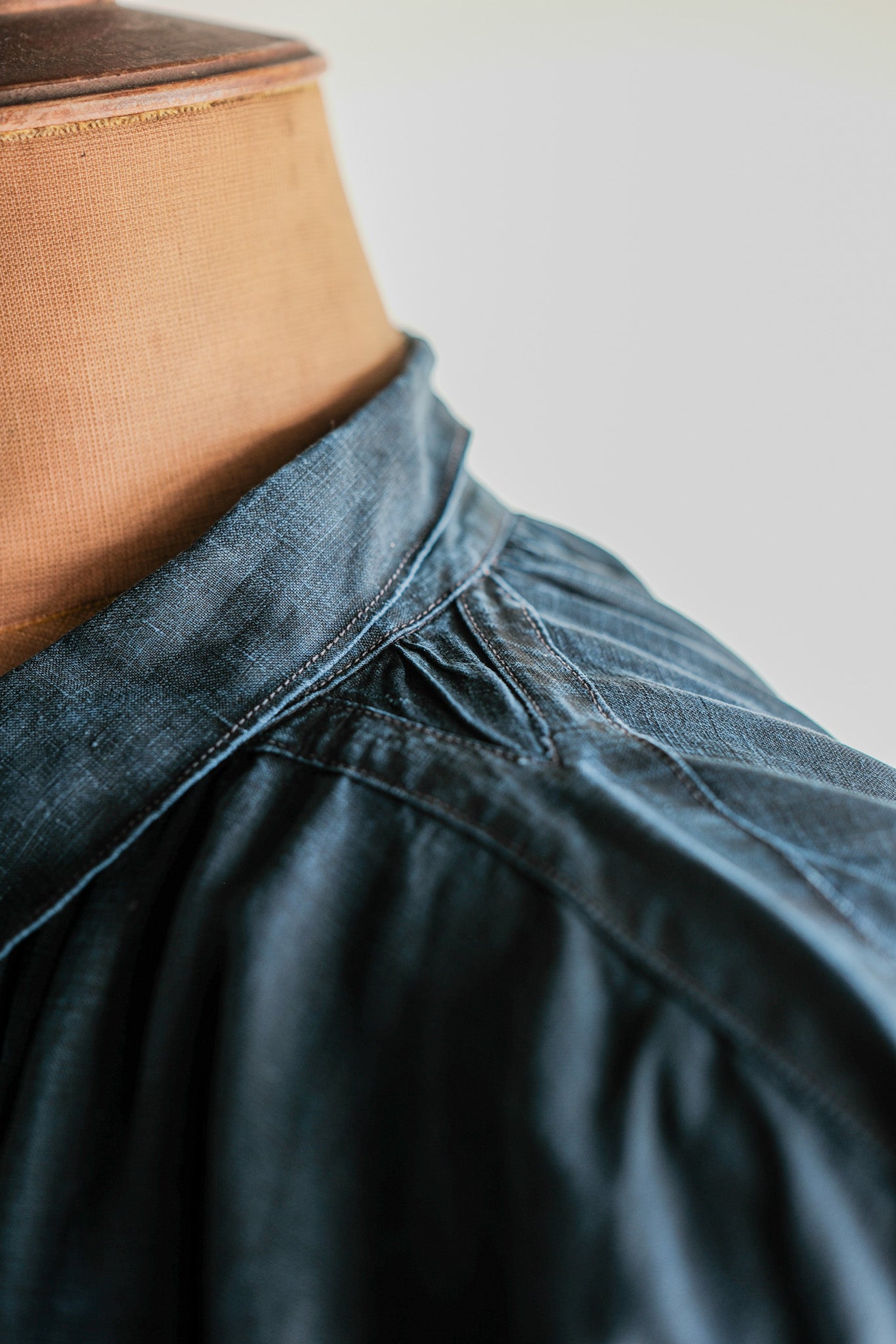 【Early 20th C】French Antique Indigo Linen Smock "Biaude"