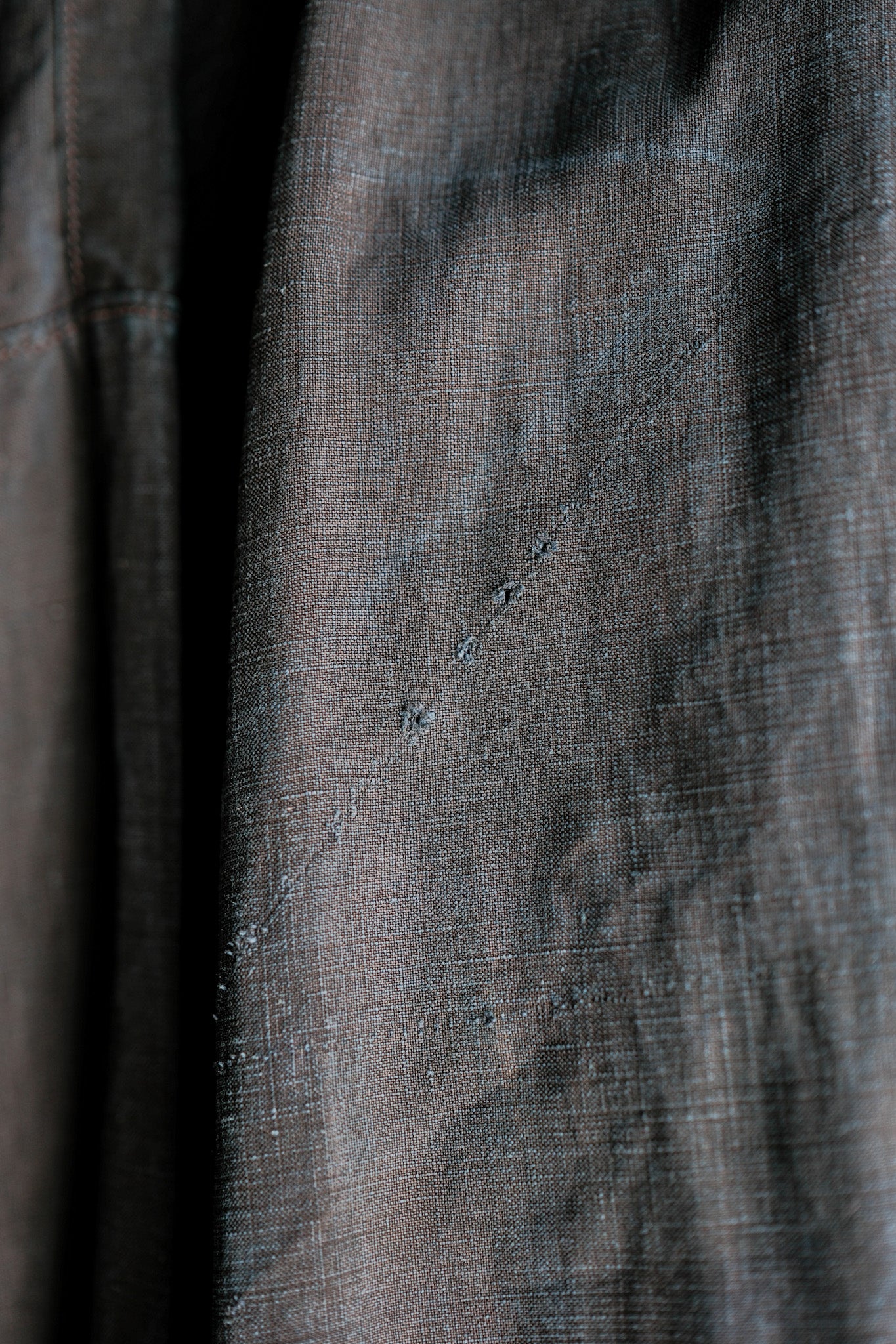 【Early 20th C】French Antique Indigo Linen Smock "Biaude"