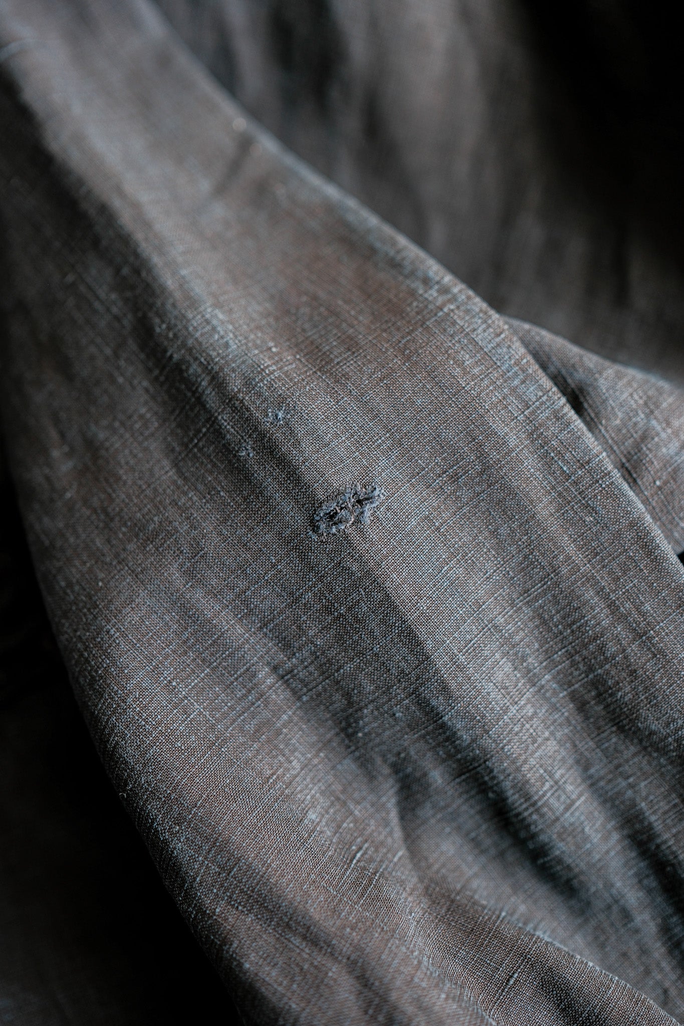 【Early 20th C】French Antique Indigo Linen Smock "Biaude"