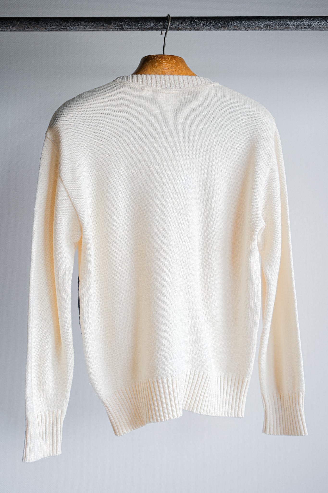 【~80's】Italian Vintage Colour Block Wool Acrylic Sweater Size.50