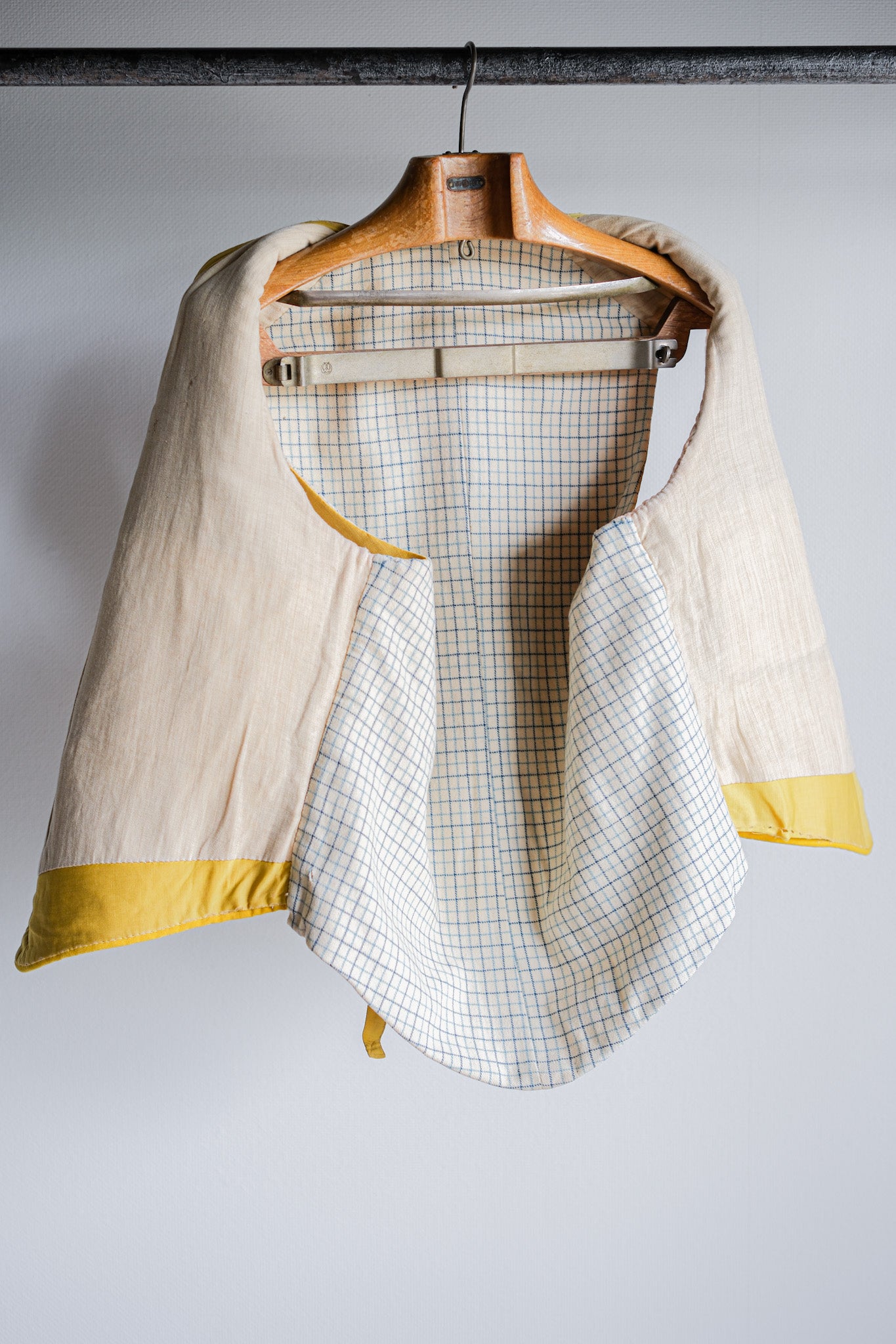 【~40's】British Vintage Yellow Wool Waistcoat "Handmade"