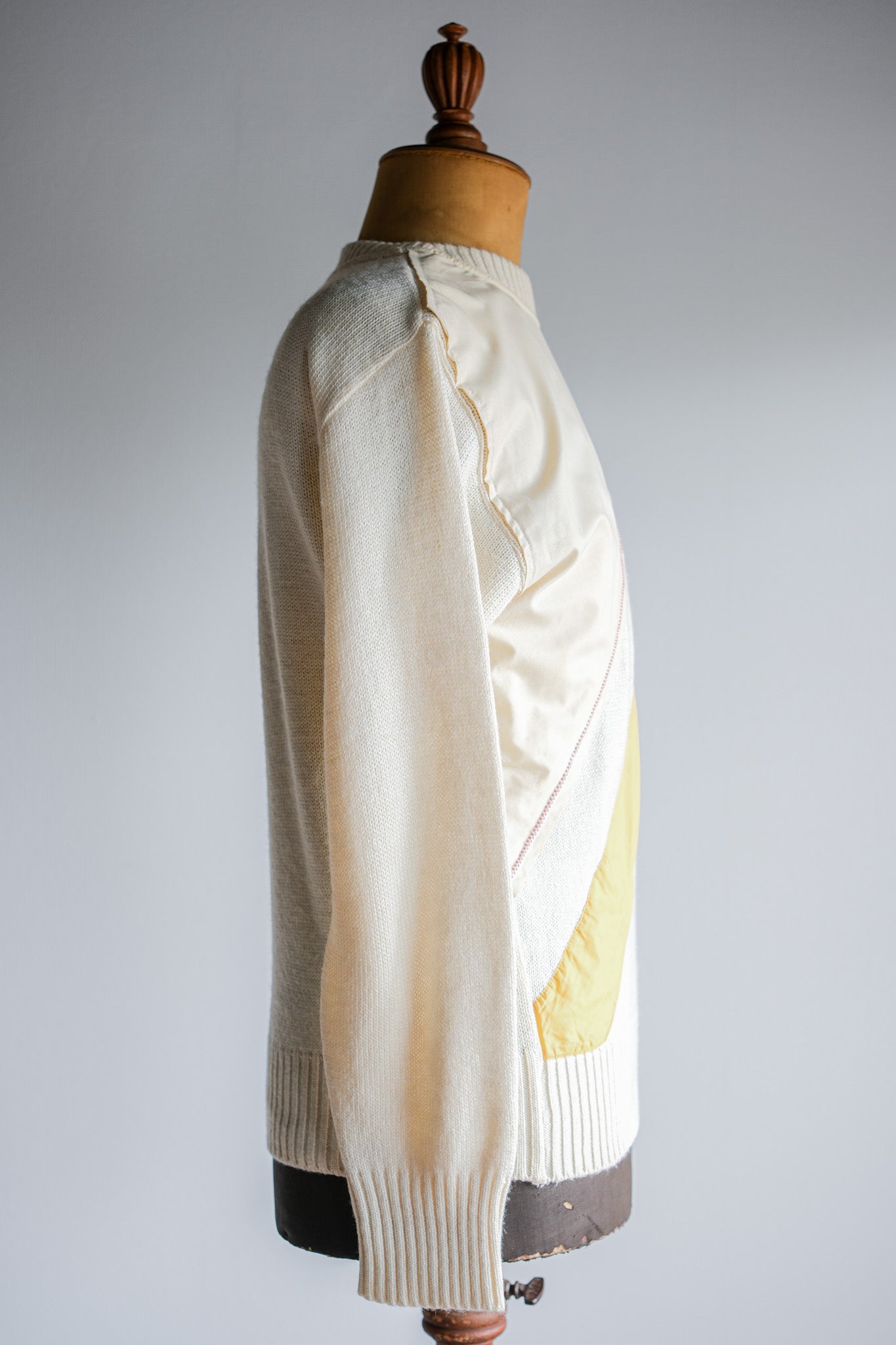 【~80's】Italian Vintage Colour Block Wool Acrylic Sweater Size.50